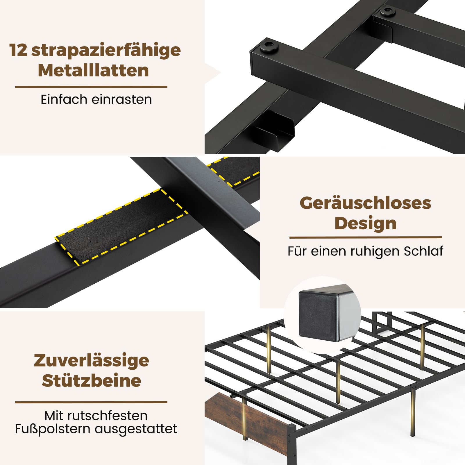 Nutika LED-valgustuse ja panipaikadega peatsiga industriaalstiilis platvormvoodi ning tugev voodiraam (200 x 140 cm), rustikaalne pruun