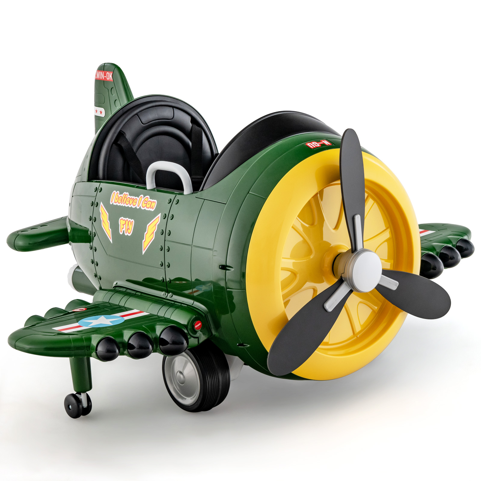 Lennuki välimusega laste elektriauto, elektrilennuk kaugjuhtimispuldiga 124 x 100 x 62 cm