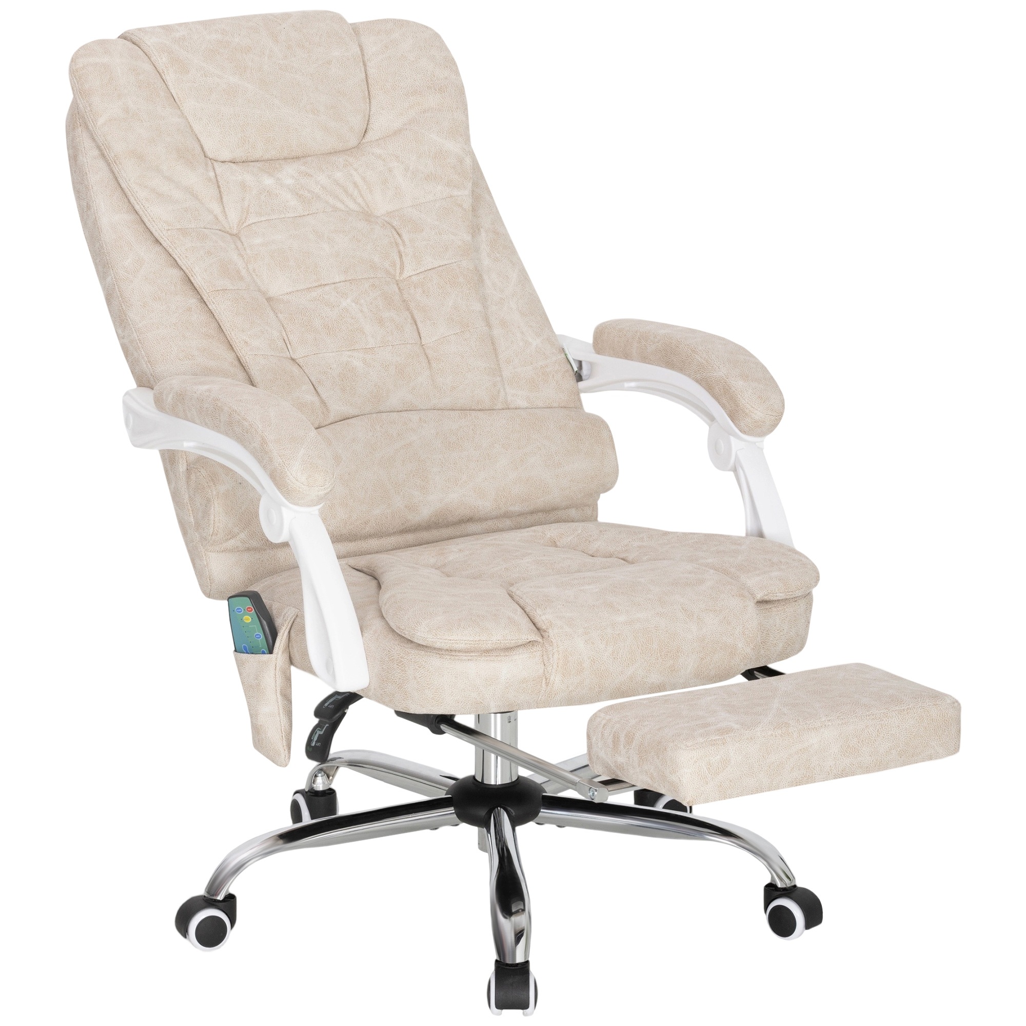 Kontoritool massaažifunktsiooniga, ergonoomiline, 65x160x104cm, kreemvalge