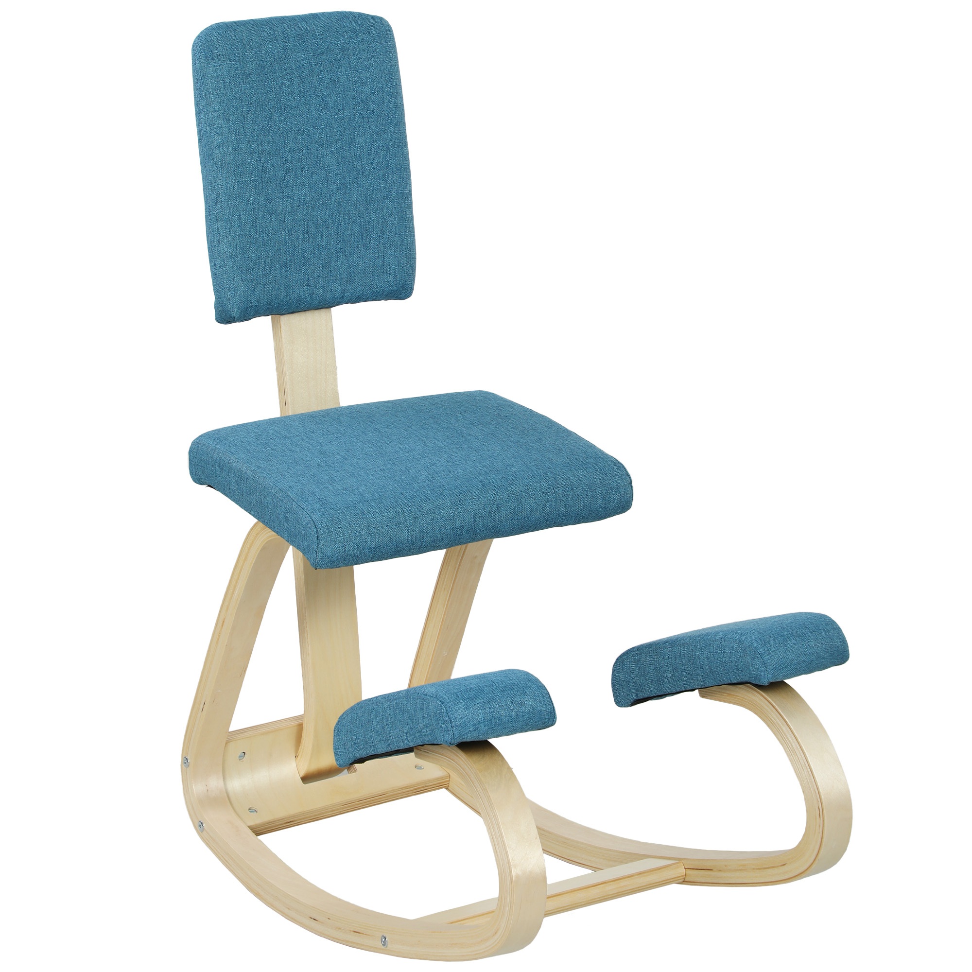 Ergonoomiline põlvitustool, põlvitaba, tervisetool koju, kontorisse, meditatsiooniks, tumesinine