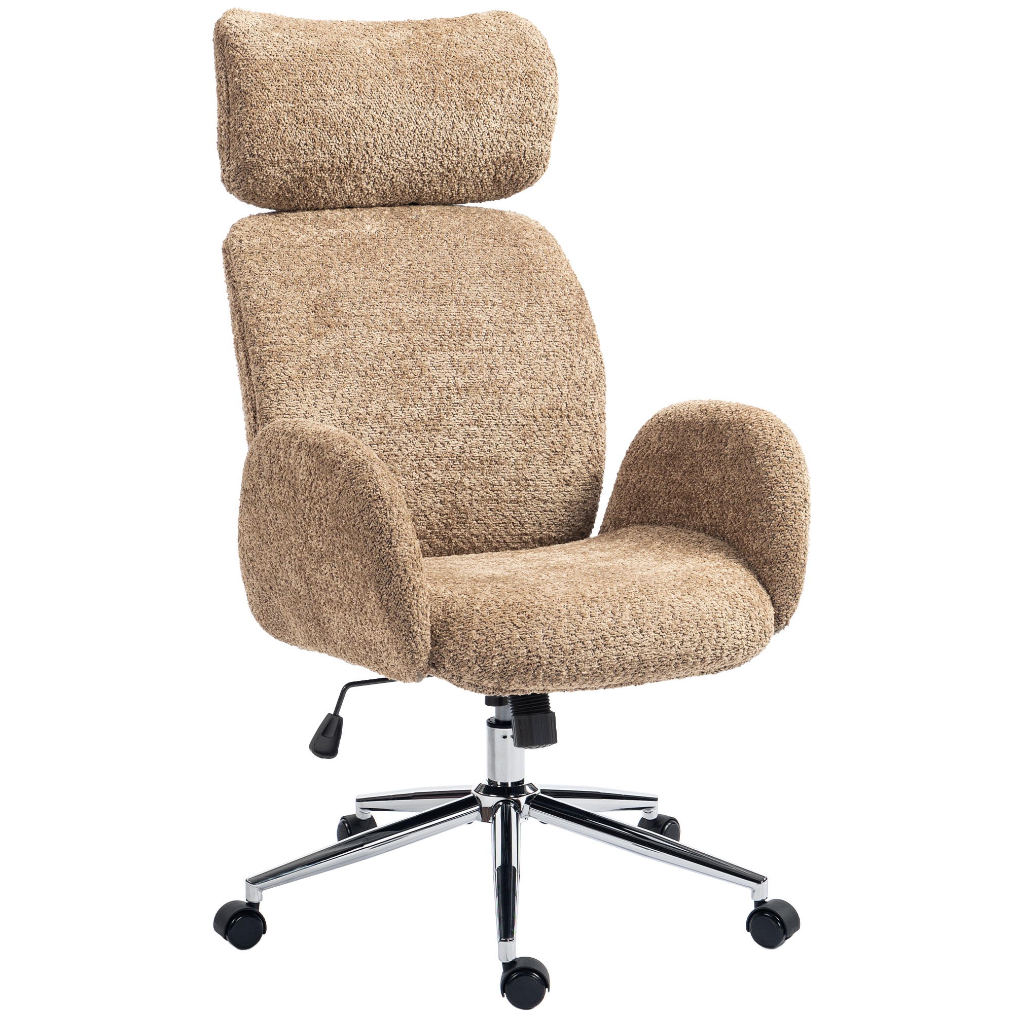 Kontoritool reguleeritava peatoega, ergonoomiline lauatool, kallutusfunktsioon, reguleeritava kõrgusega, pruun