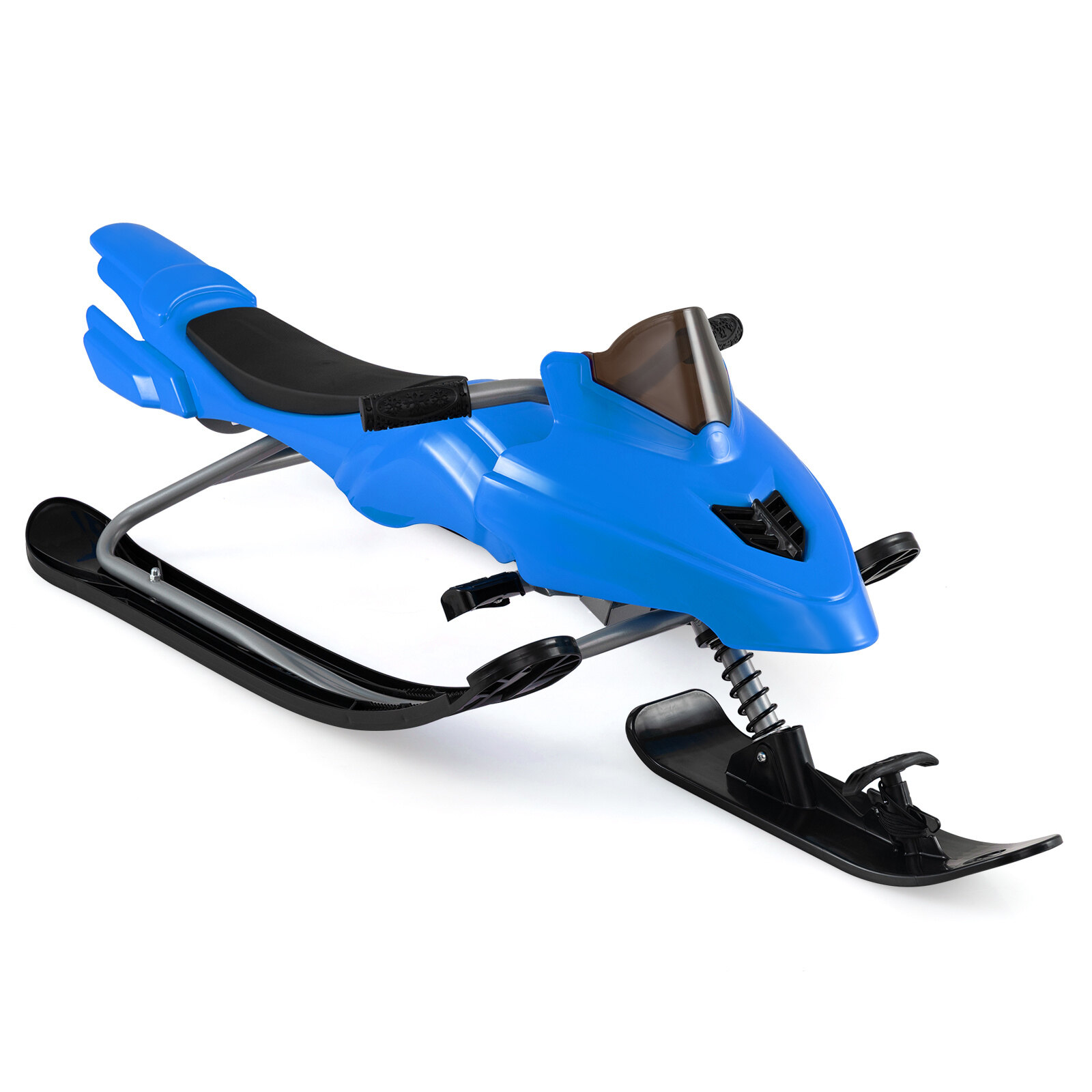 Laste lumekelk pidurite, pukseerimisköite ja roolikäepidemega talveks - sinine