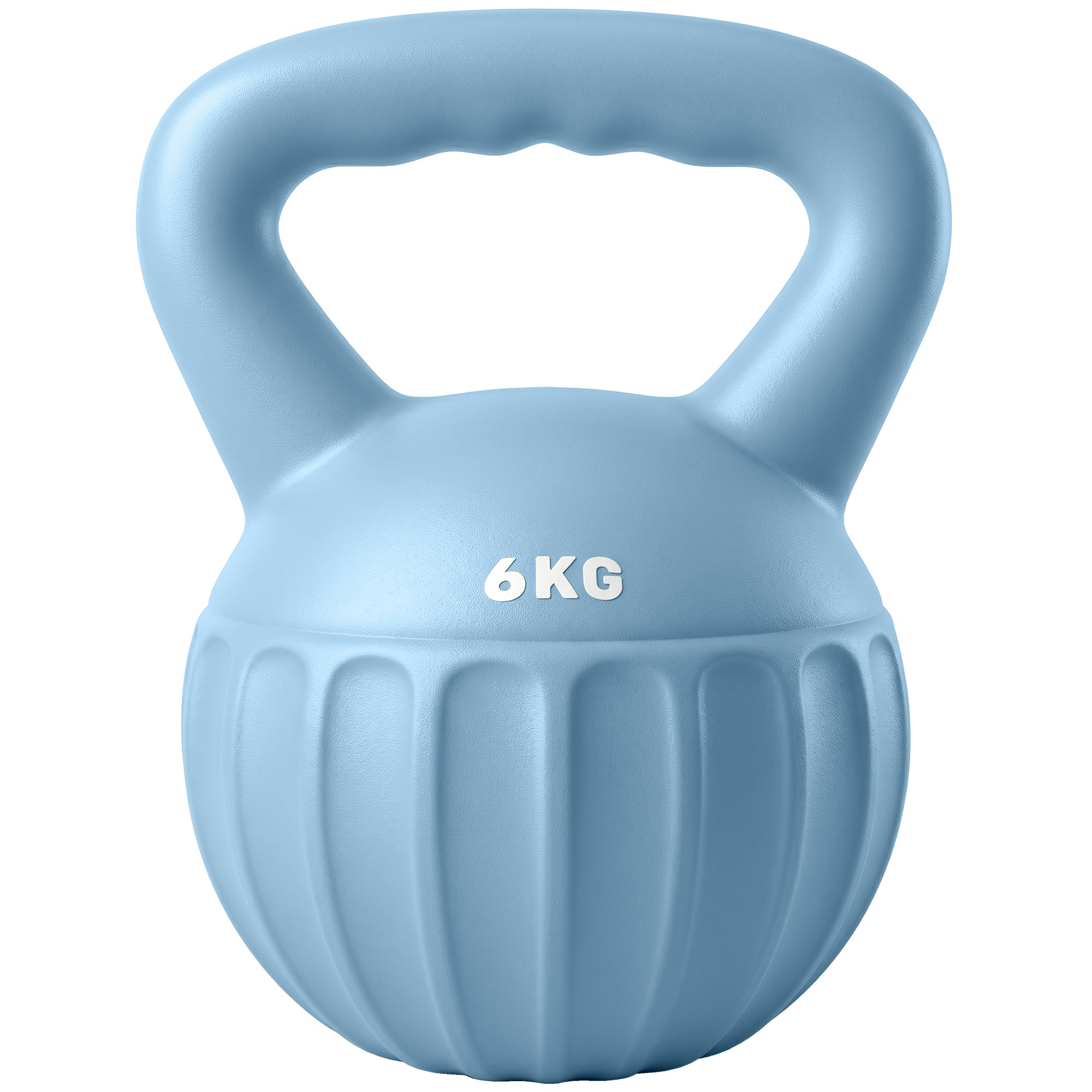 Kettlebell, 6 kg liivaga täidetud kang, algajatele, koduseks jõutreeninguks, 17 x 17 x 23 cm, sinine