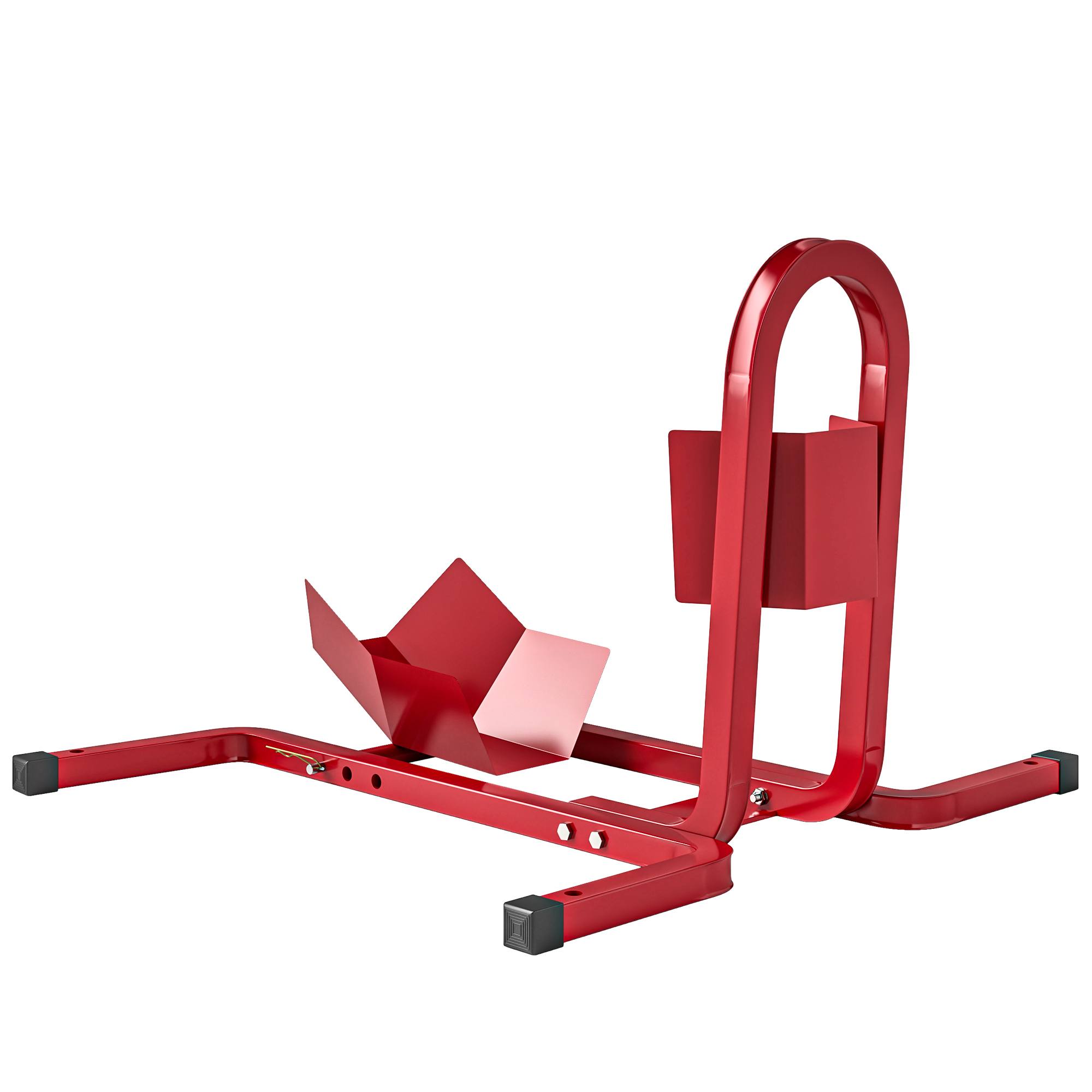 Reguleeritav metallist mootorratta esiratta alus 17–21-tollisele ehk 430–530 mm rattale, punane