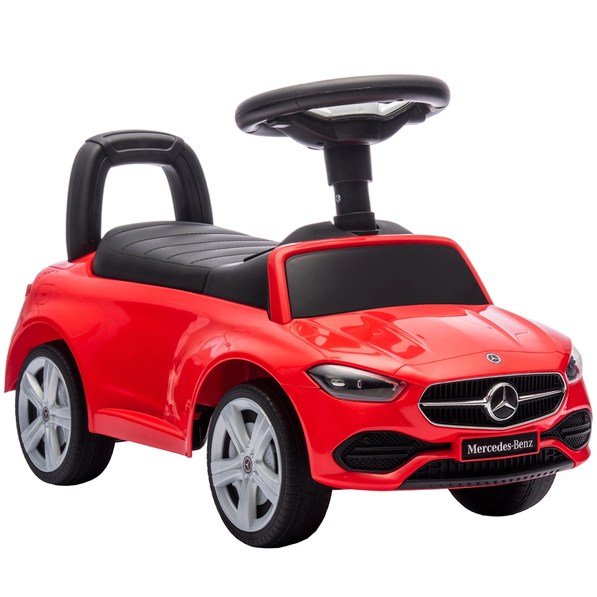 Mercedes-Benz C-klassi auto signaali, mootorihäälte ja panipaigaga, lastele 18-36 kuud, punane