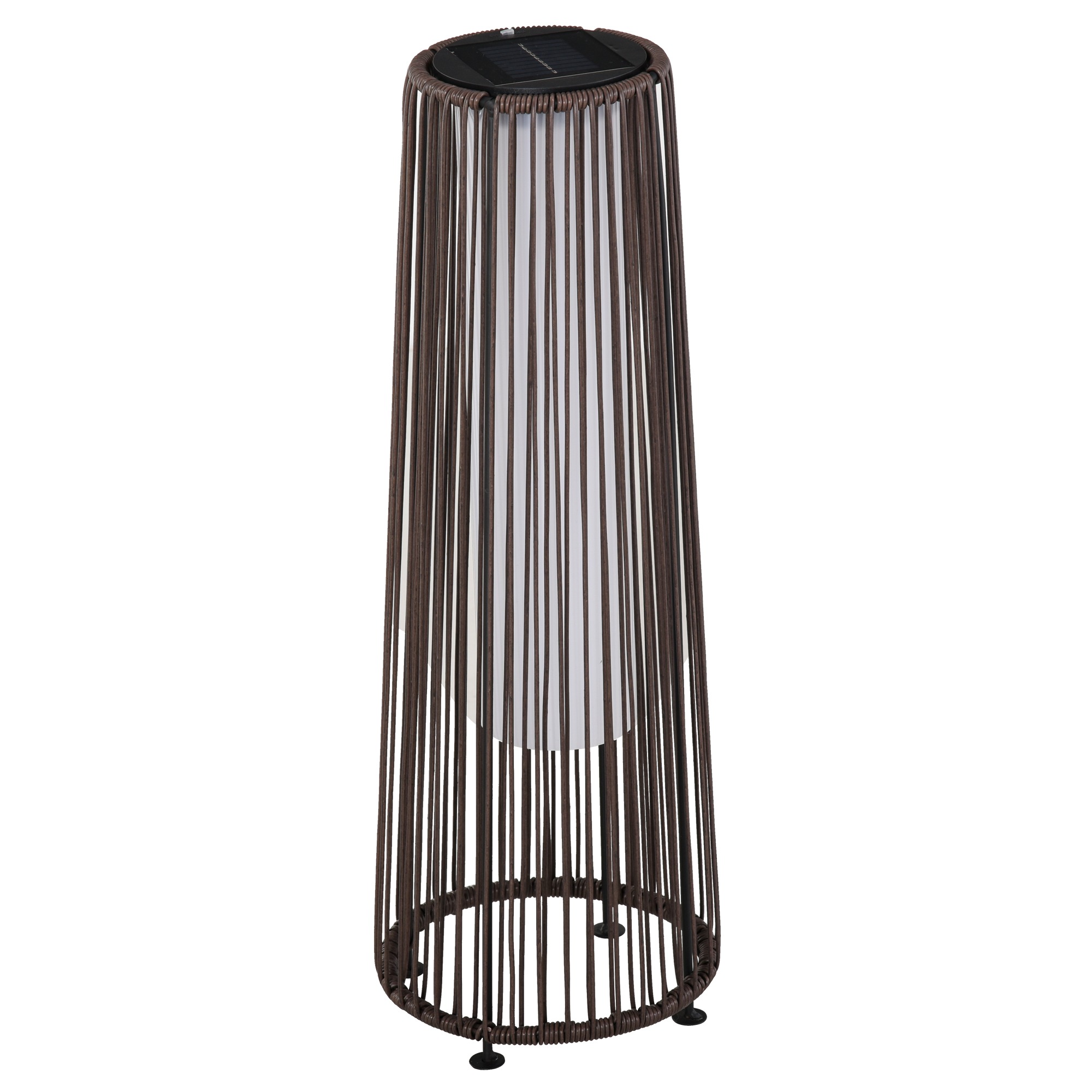 Aiavalgusti, õuelamp, päikeseenergial töötav, 8 tundi töötamist, automaatrežiim, rotangi imitatsioon, 21,5 x 21,5 x 61 cm