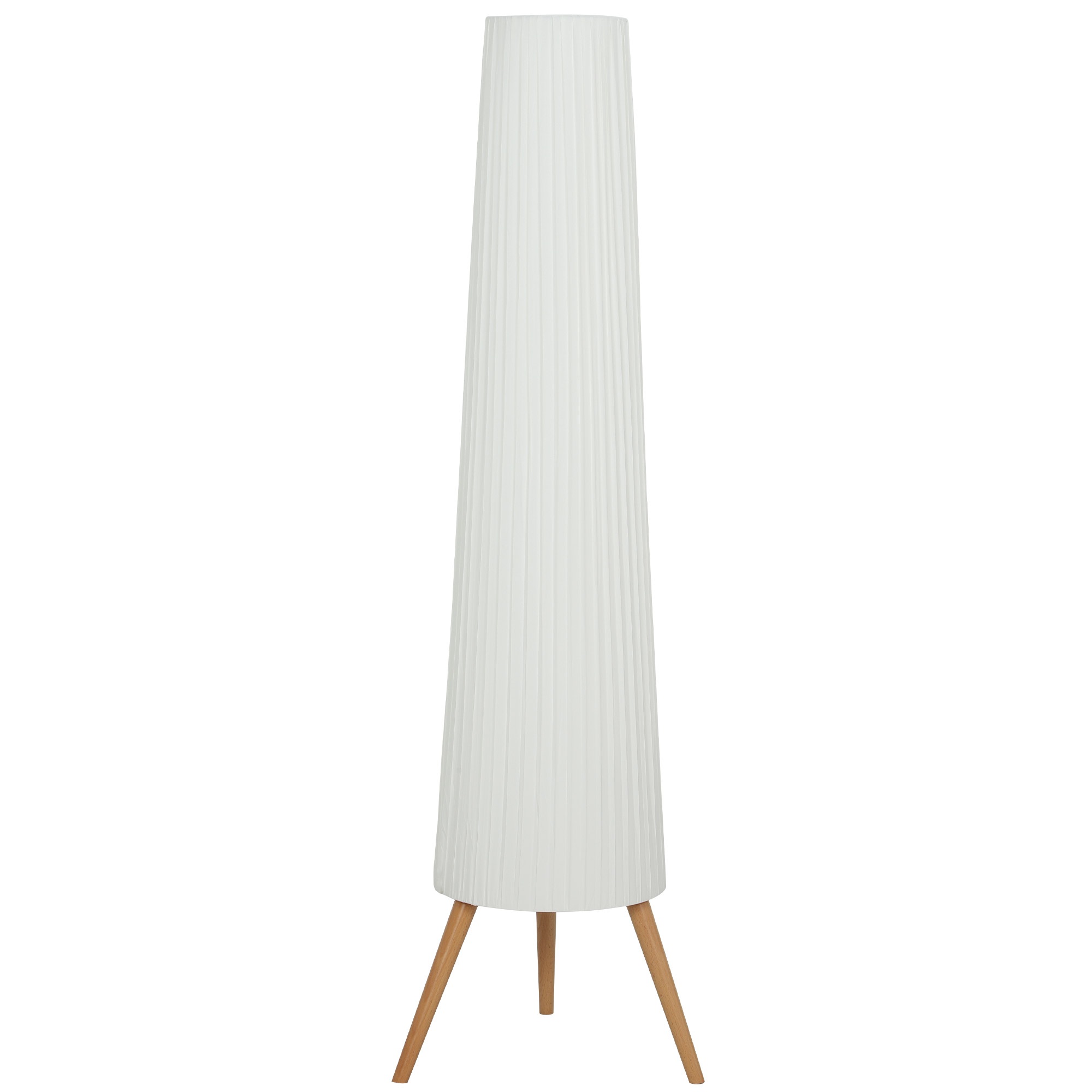 LED-põrandalamp elutuppa, hämardatav, puidust statiivijalaga, põrandalamp jalalülitiga, 46 x 46 x 153 cm, valge