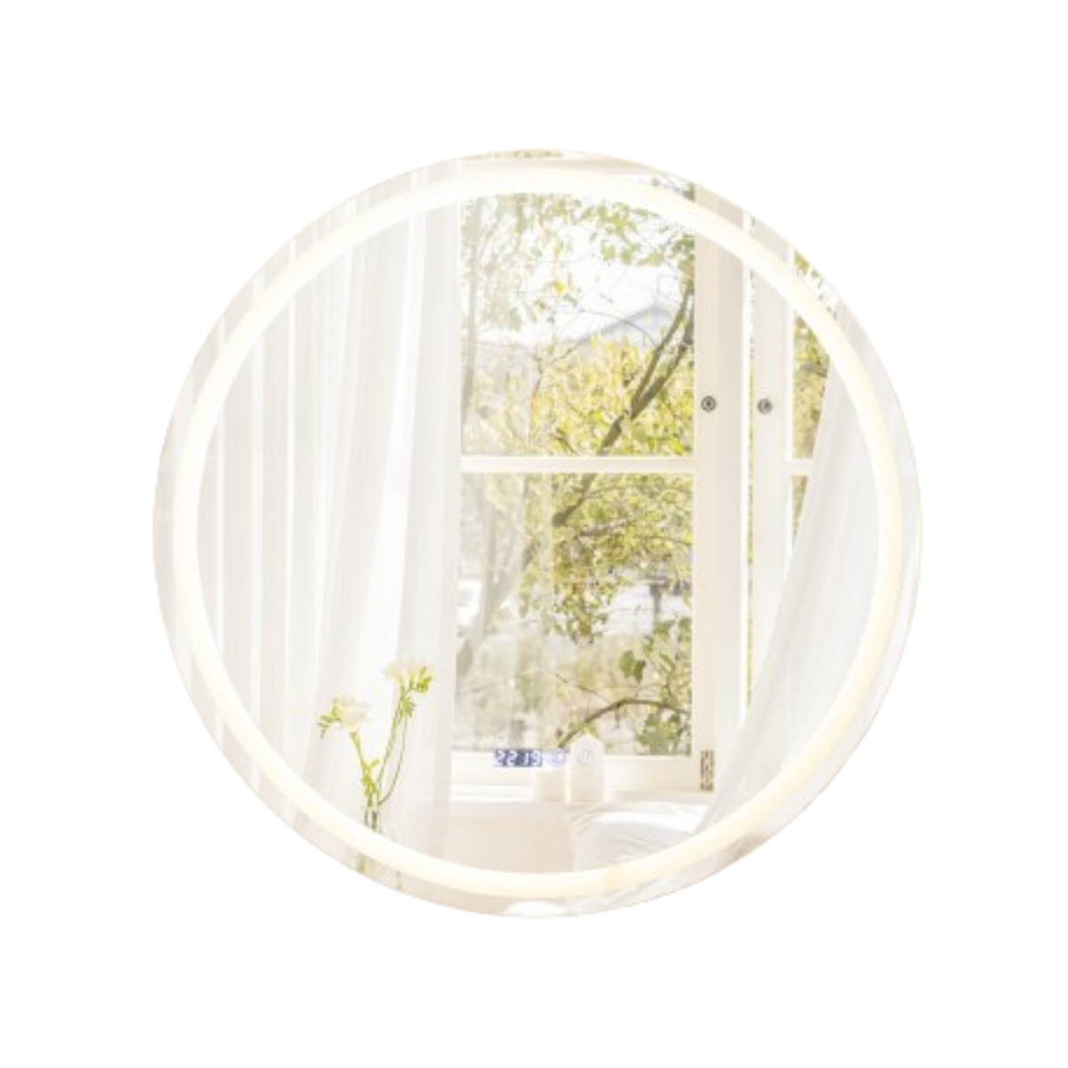 Ümmargune uduvastase peeglisoojendusega vannitoapeegel