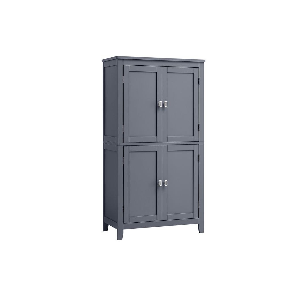 Vannitoakapp 4 ukse ja reguleeritavate riiulitega, hall