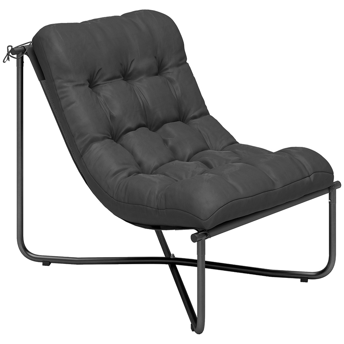 Ergonoomiline aiatool nahasõbraliku padjaga, lai iste, terasraam, tumehall