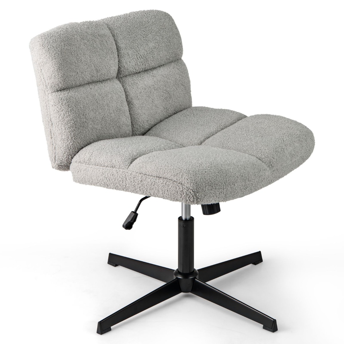 Kontoritool ilma käetugedeta kõrguse reguleerimisega rätsepaiste tool kiikemehhanismiga käetugedeta kirjutuslauatool hall