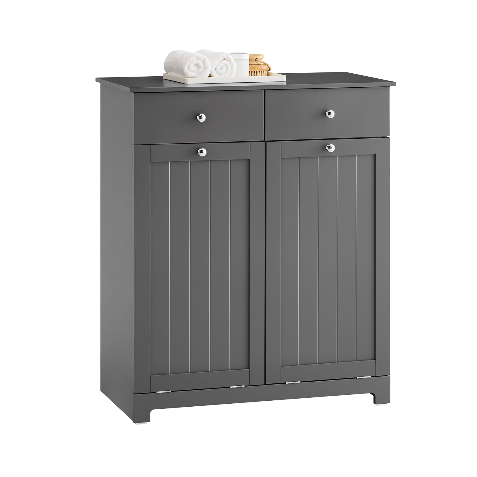Vannitoamööbel pesukorviga - aluskapp, kapp kahe sahtliga ja suurte pesukottidega, hoiukapp, pesukorv, hall, L78xS38xK90 cm