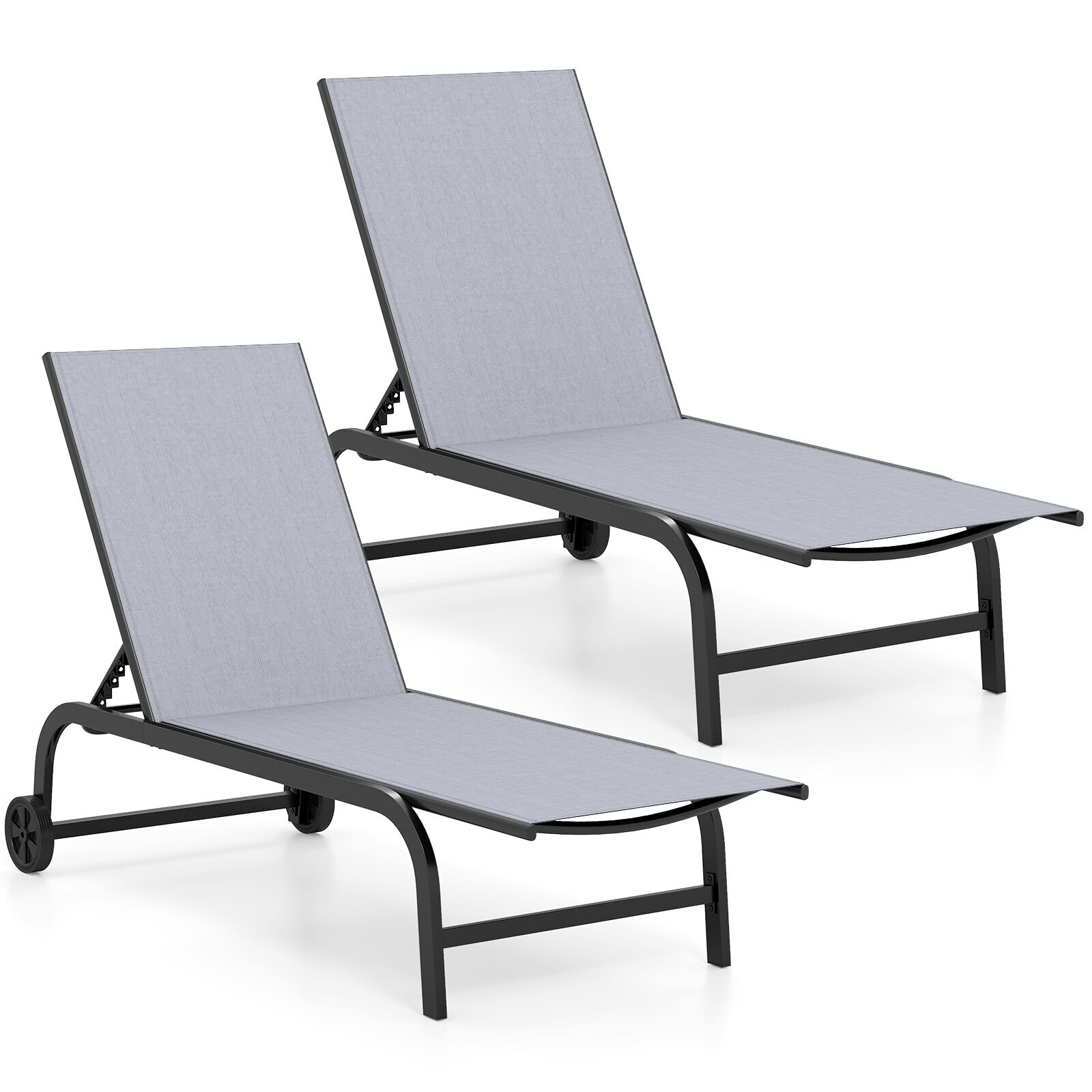 vidaXL aia lamamistoolide komplekt, 2 tk, ratastega ja 180° pööratav, hall