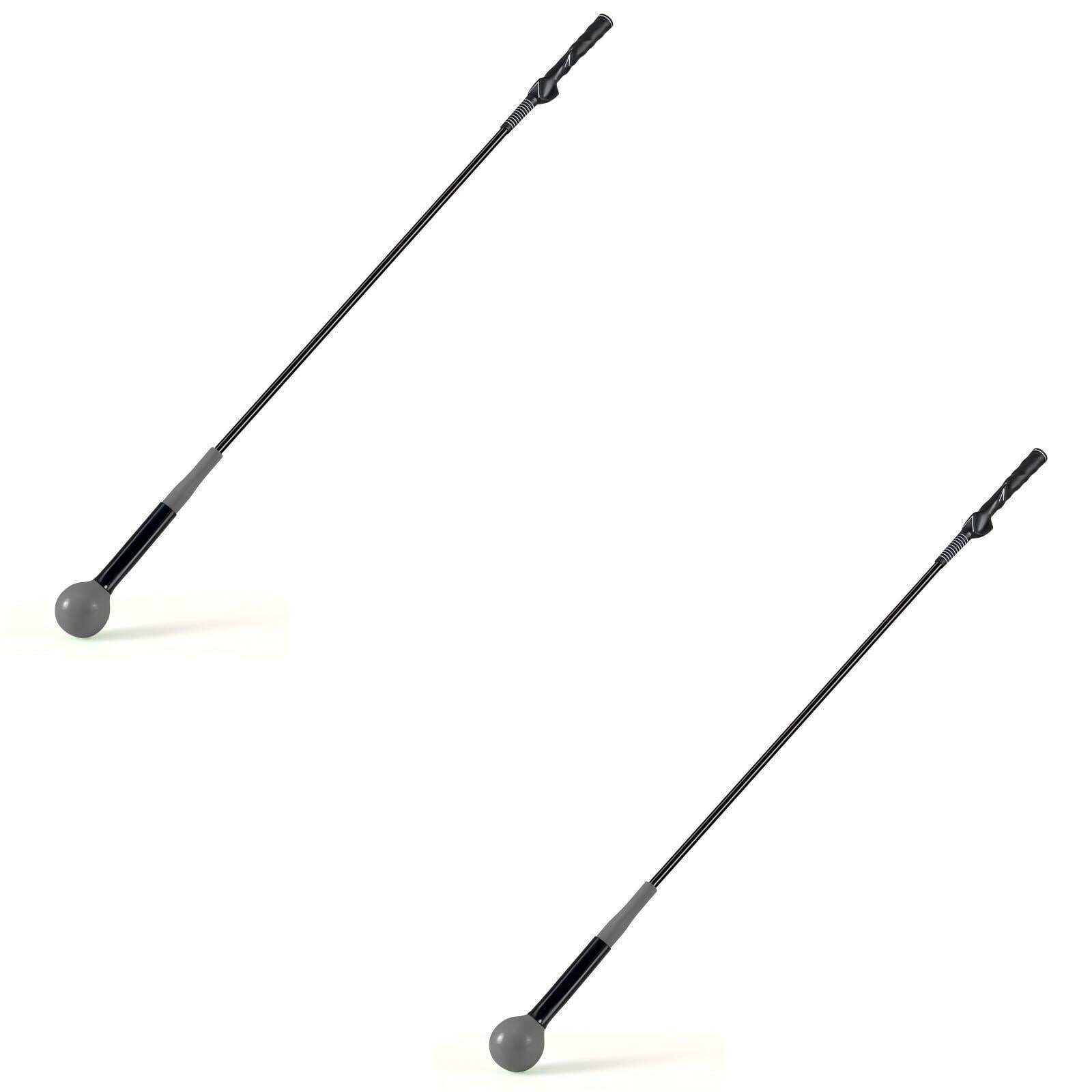 2 tk komplekt, 120 cm golfisvingi treeneri abivahendid raskusega peaga, golfitreeningu abivahend, svingi treener, hall