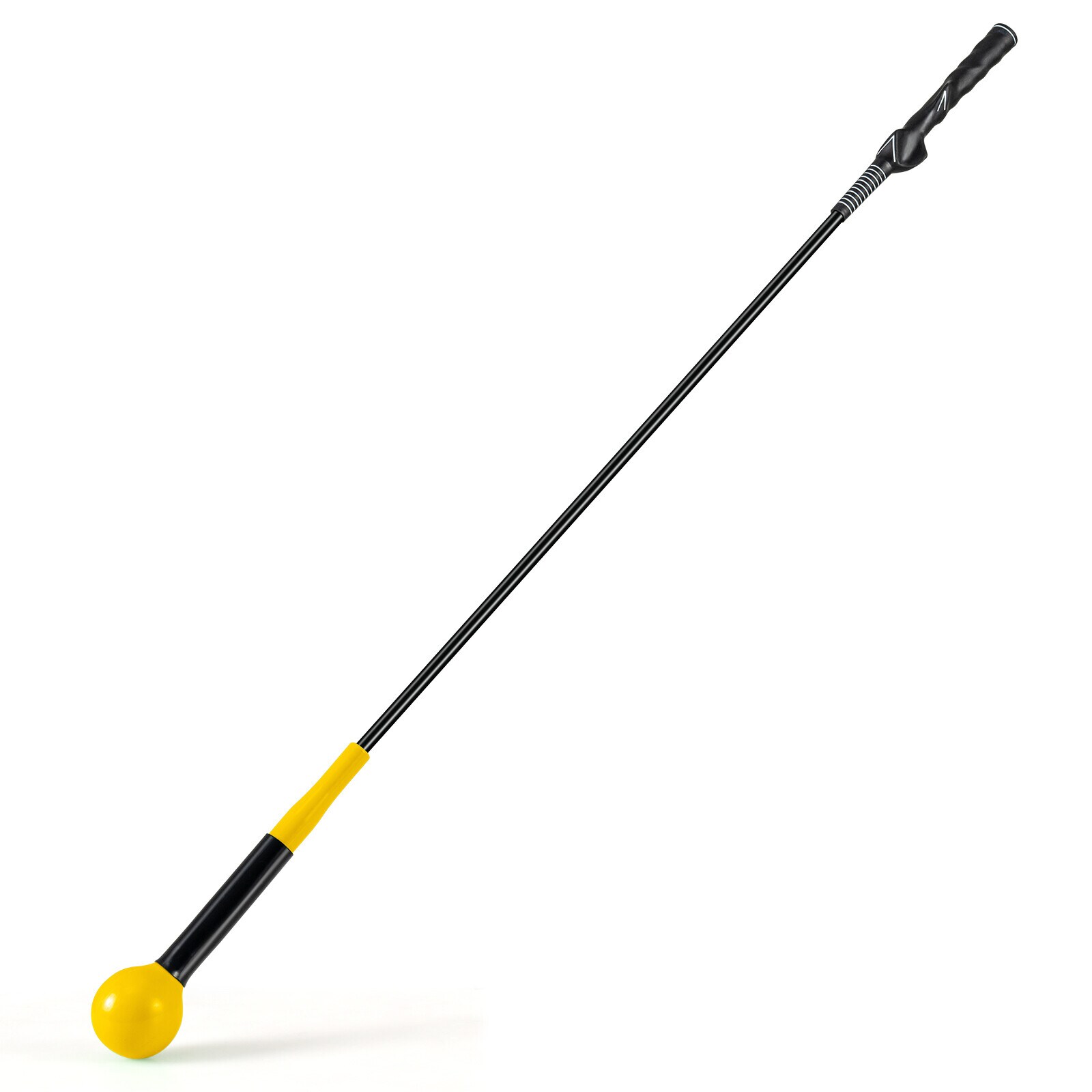2 tk komplekt, 120 cm golfisvingi treeneri abivahendid raskusega peaga, golfitreeningu abivahend, svingi treener, kollane
