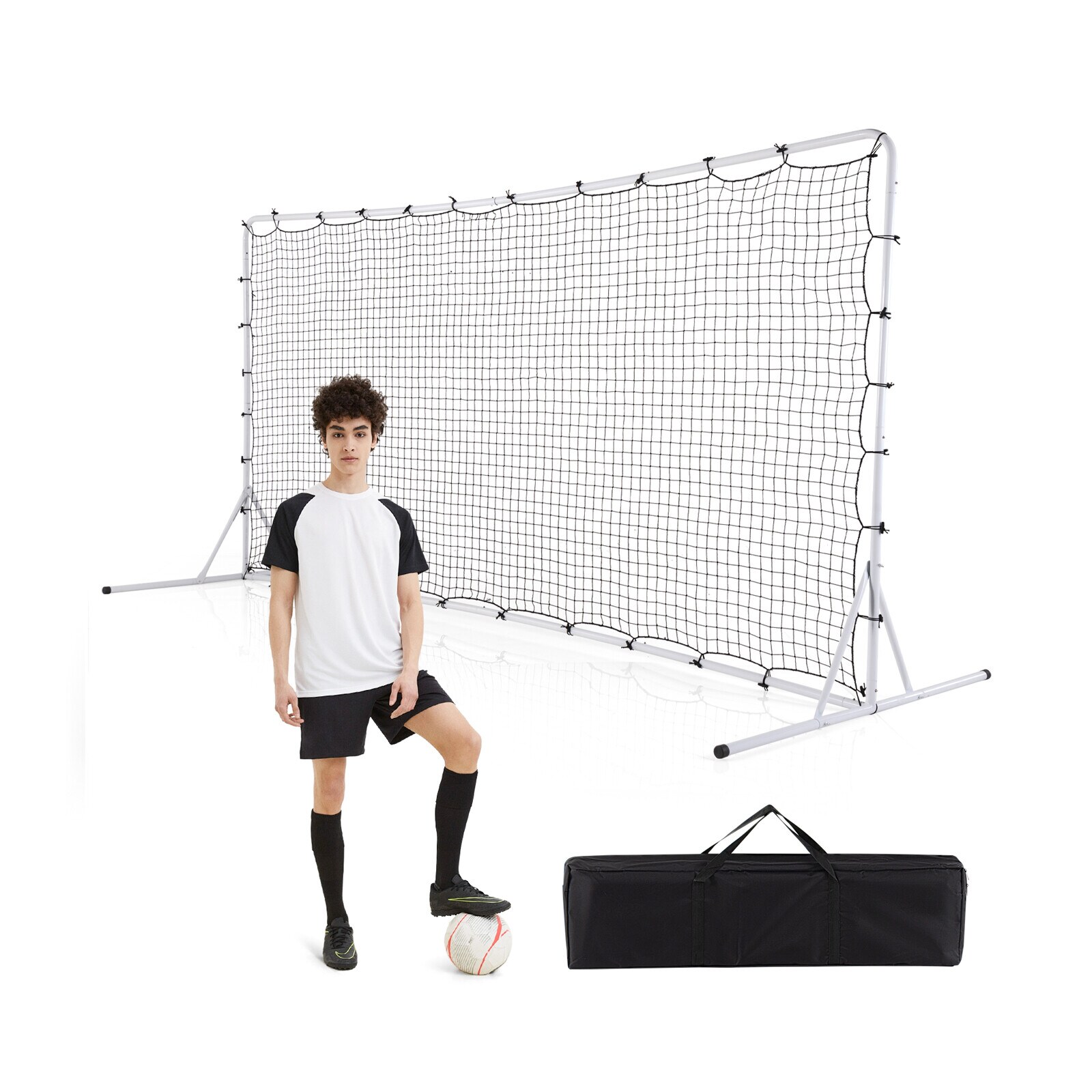 366 cm x 183 cm jalgpalli võrk ilmastikukindla võrguga – valge