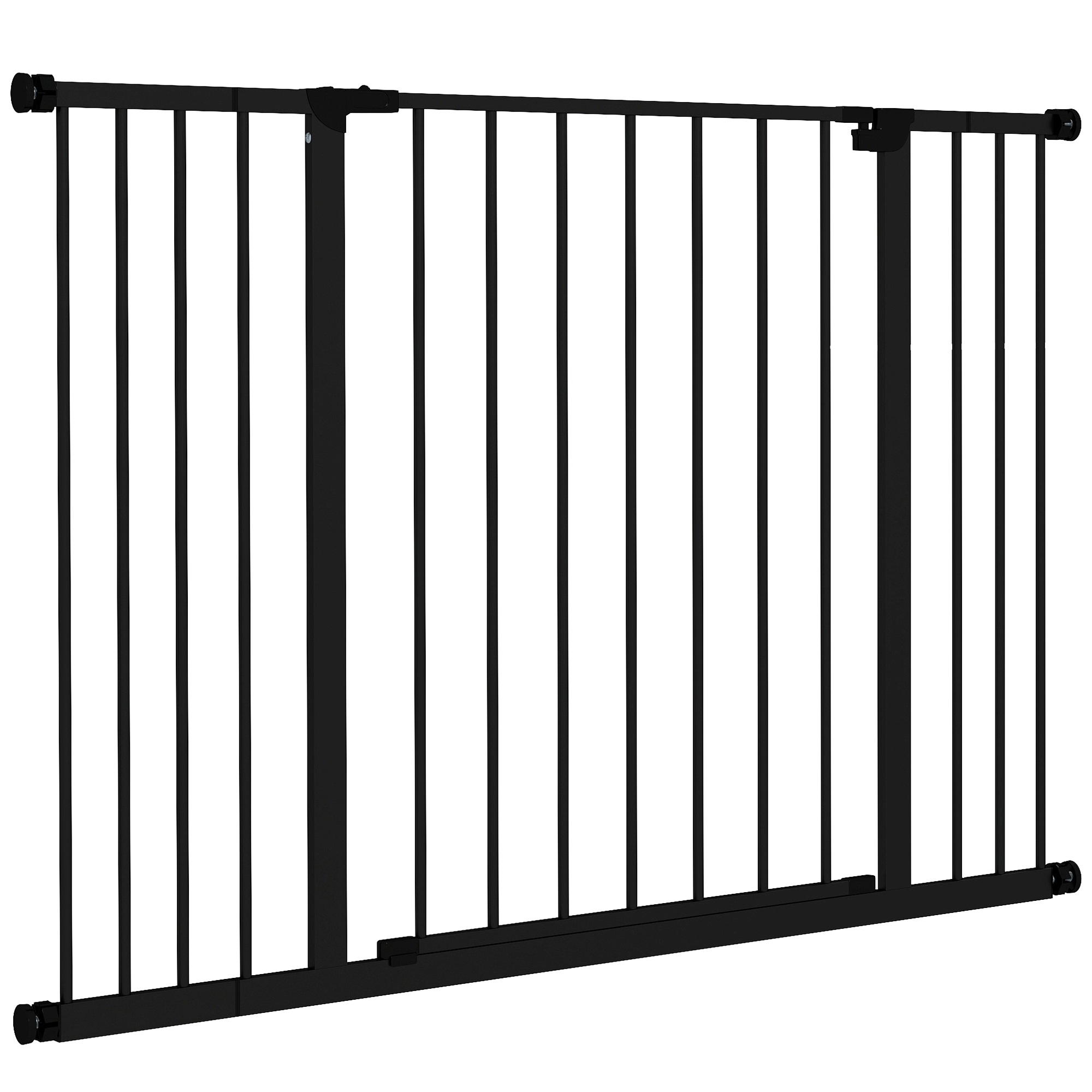 Koeravärav, laiendatav, klambriga kinnitatav, terasest, 76-107 x 76 cm, must