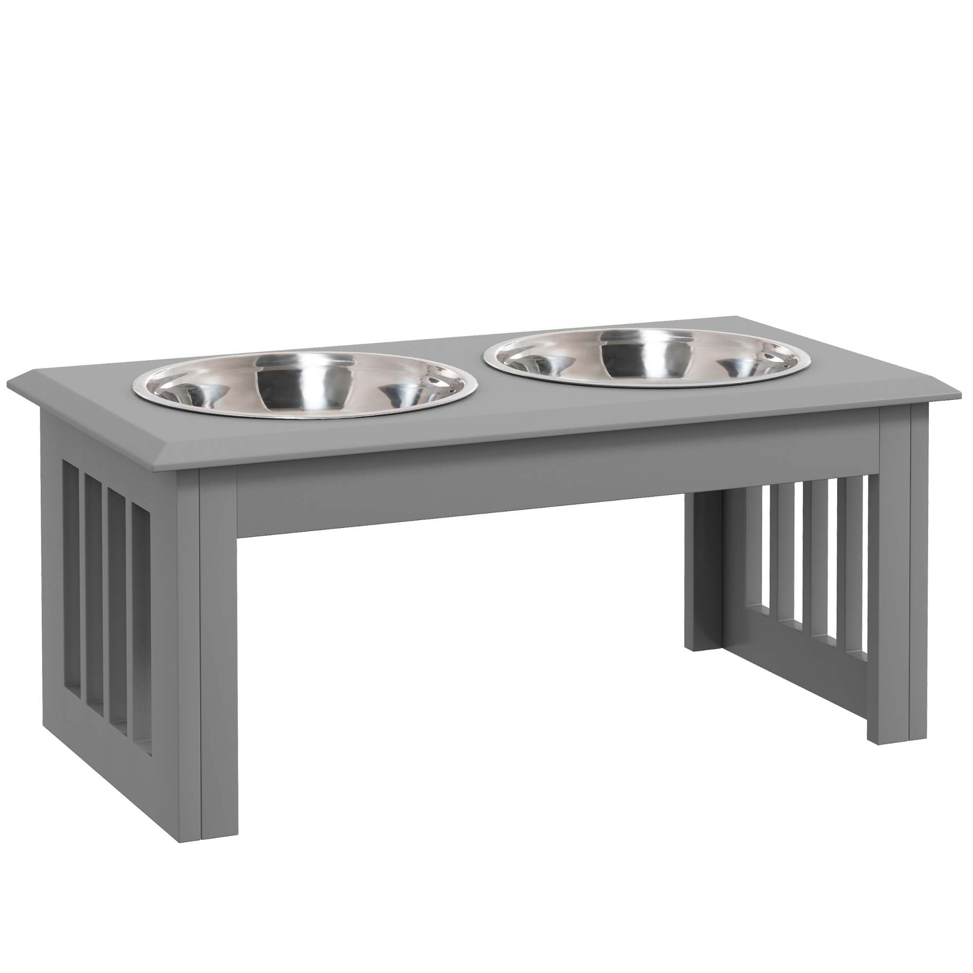 Koera söögijaam, 2 roostevabast terasest kaussi, libisemiskindel, 58,4x30,5x25,4cm, hall