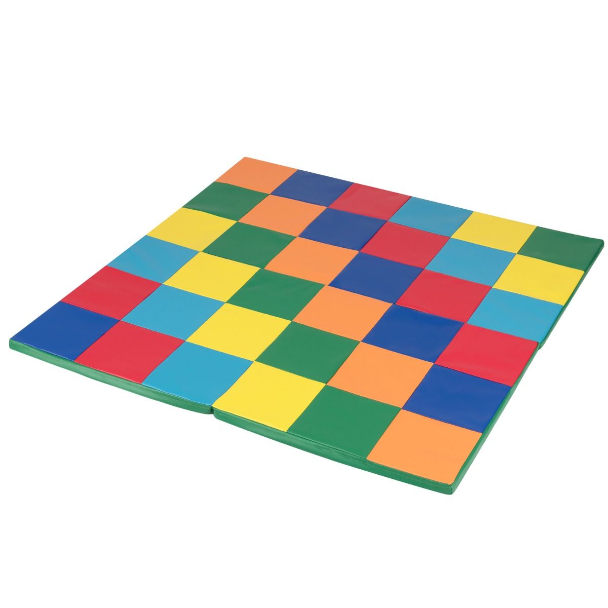 Kokkupandav väikelapse mängumatt kunstnahast ja pehmest vahust, suur vikerkaarevärviline põrandamatt