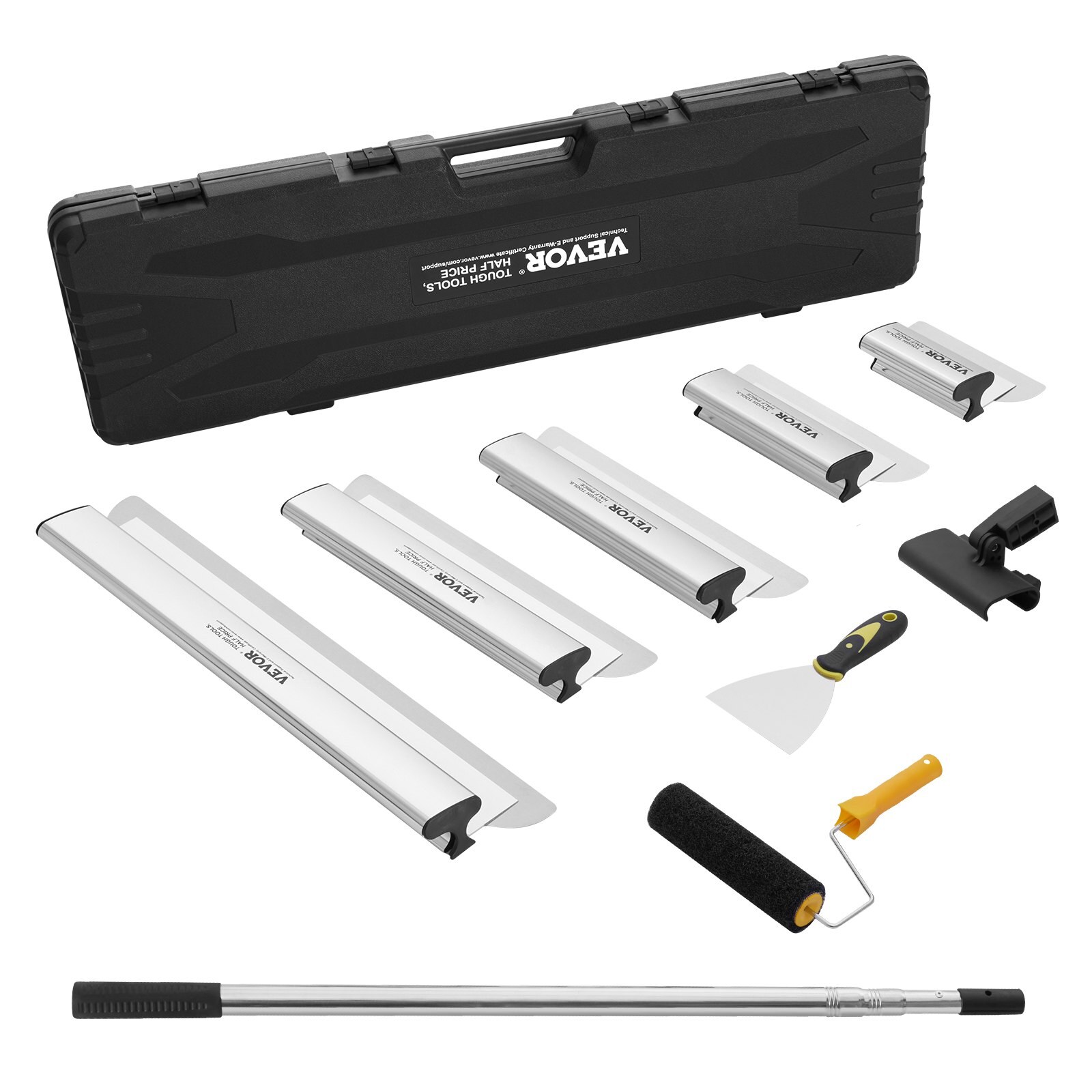 Kipsplaadi pahtlilabade komplekt, 5 laba, teleskoopkäepide 86,4 - 207 cm