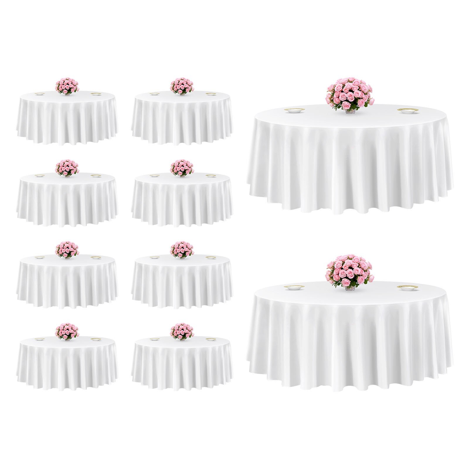 Laudlinade komplekt, 10 tk, valge, polüester