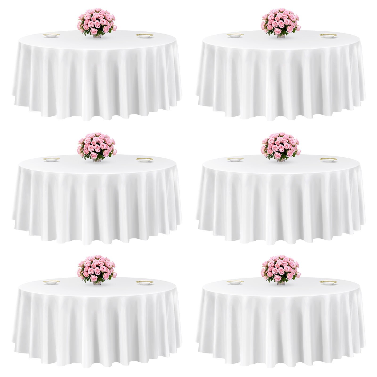 Laudlinade komplekt, 6 tk, valge, polüester