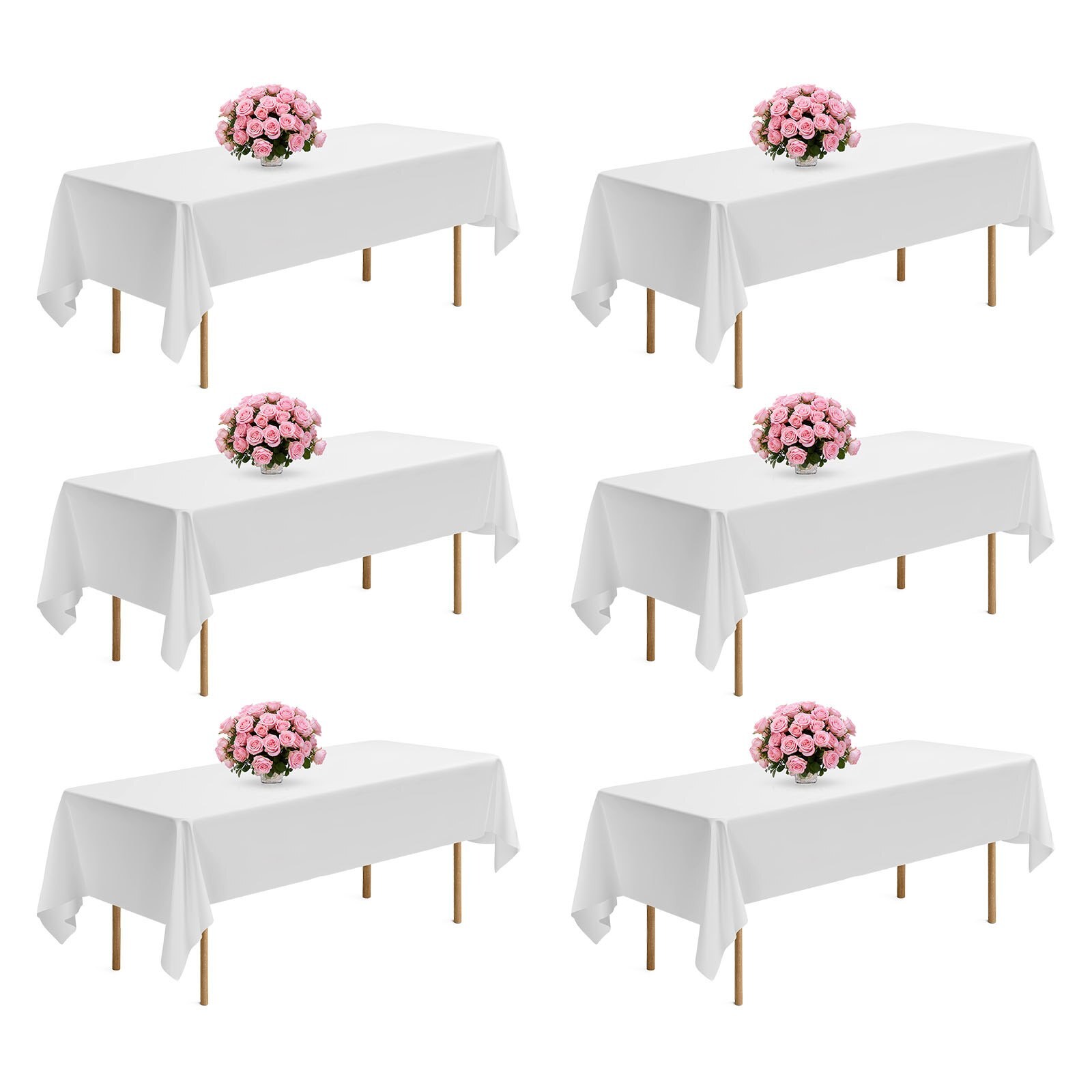Laudlinade komplekt, 6 tk, 152,4 x 259,1 cm, valge