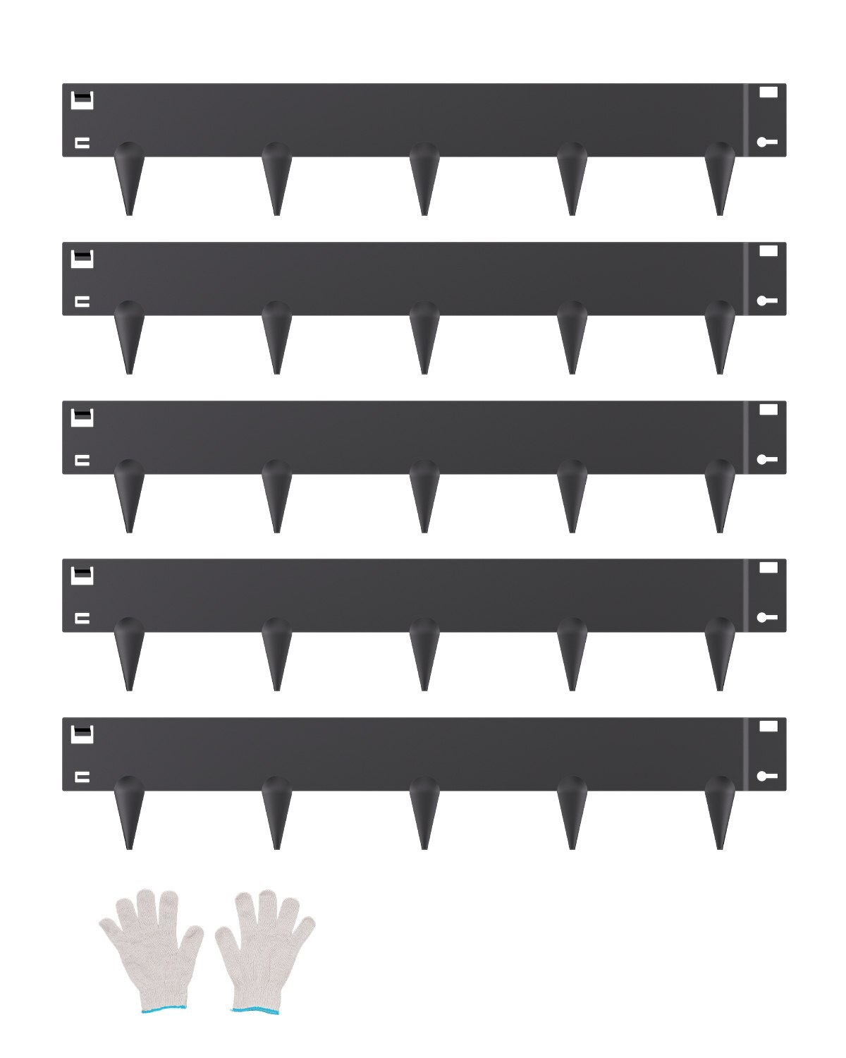 Terasest aiaserv, 5 pakki 99,1 x 10,2 cm roostekindel metallist aiaserv