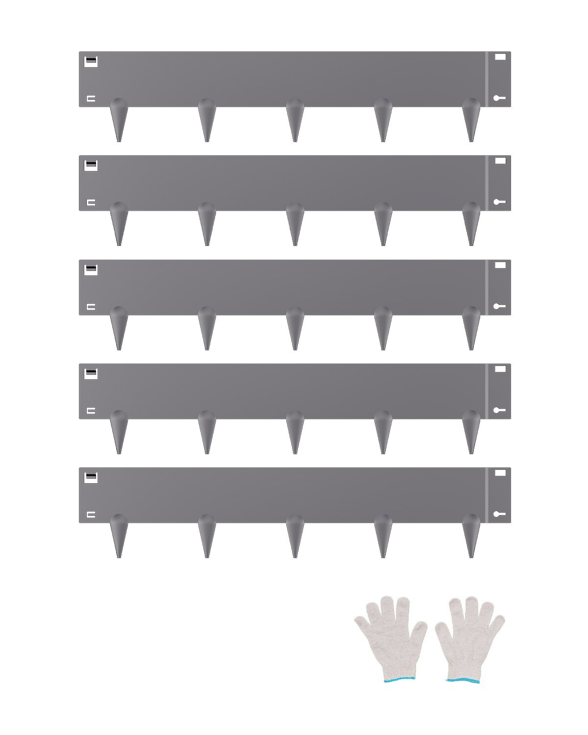 Terasest maastiku serv, 5 pakki 99,1 x 12,7 cm roostekindlast metallist maastiku serv
