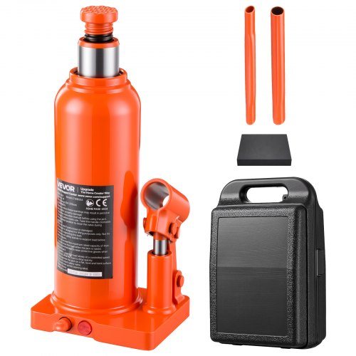 Keevitatud hüdrauliline pudeltungraud kandekohvri ja pika käepidemega, 4 t / 8818,5 naela, tõsteulatus 194–379 mm, keskmisele sedaanile ja maasturile, kaubikule, autoremondiks ja maja tõstmiseks