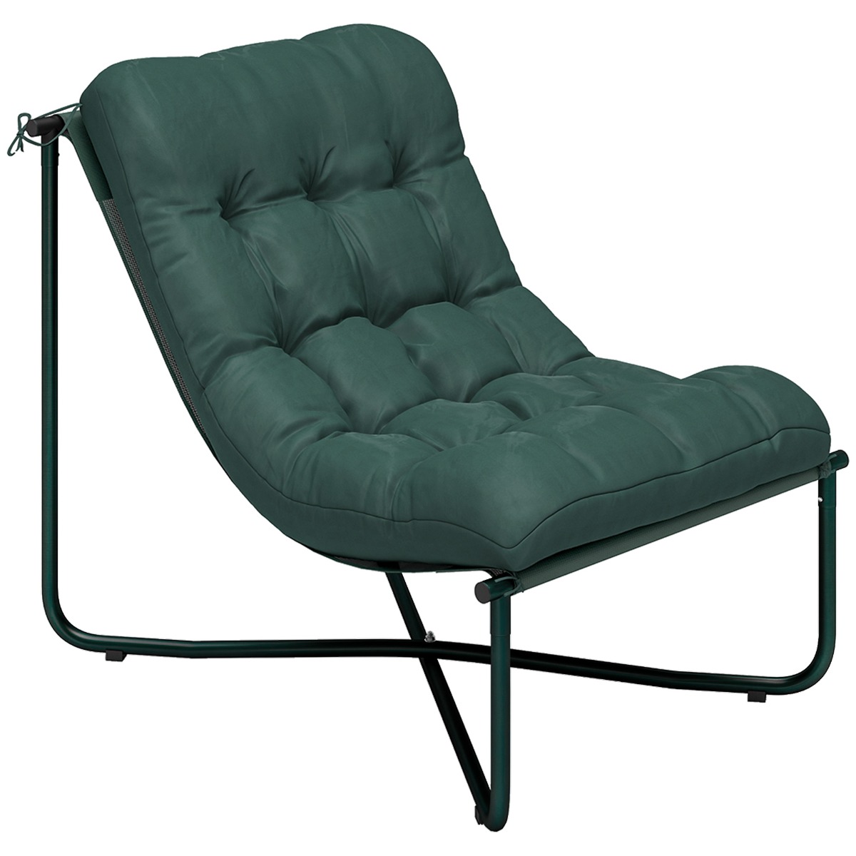 Aiatool, padjaga, hingav rihmadega iste, terasraam aeda/terrassile, 76 x 92 x 76 cm, tumeroheline