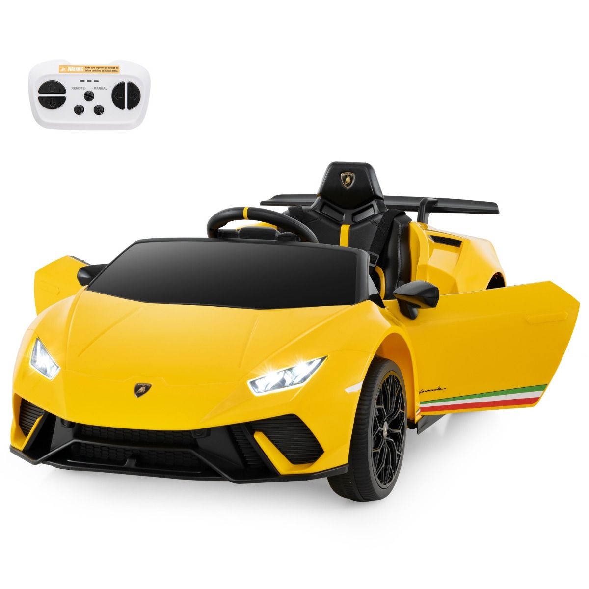 Laste elektriauto Lamborghini 12V lasteauto elektriline puldiga kollane
