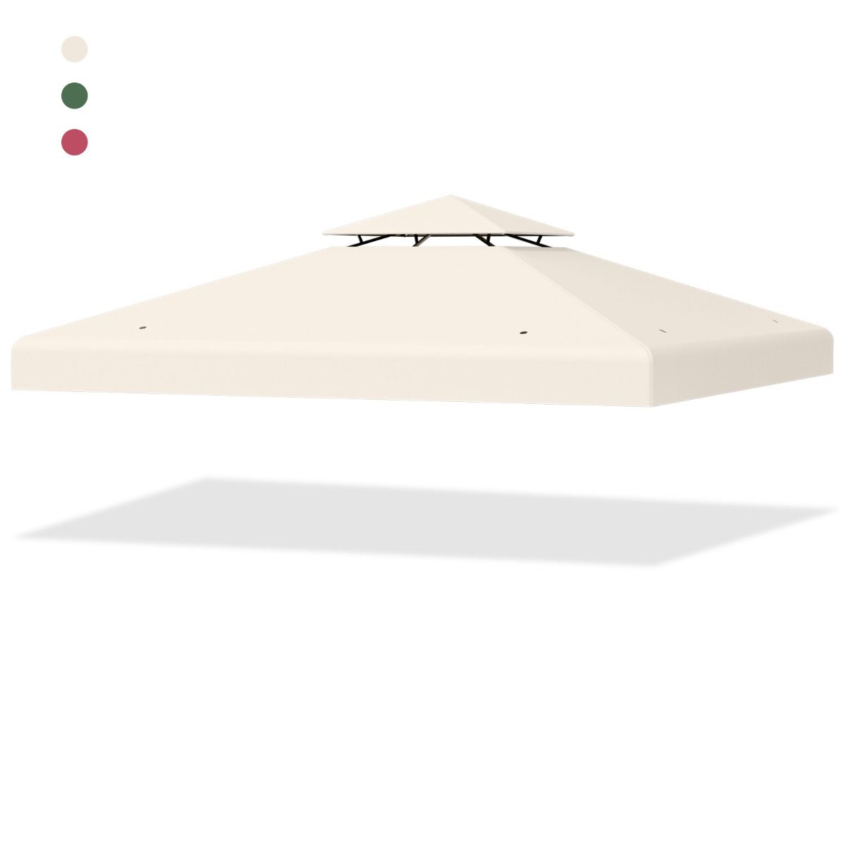 Asenduspealne kate 300 x 300 cm terrassi varikatus kahekorruselise lehtla beeži jaoks