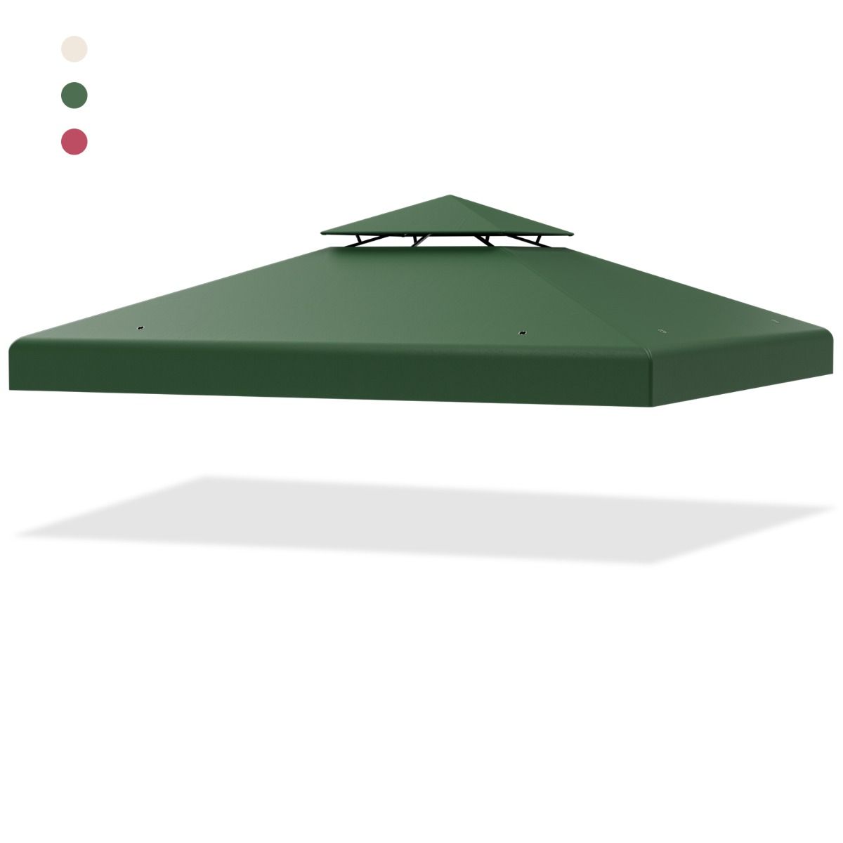 Asenduspealne kate 300 x 300 cm terrassi varikatus kahekorruselise paviljoni jaoks tumeroheline