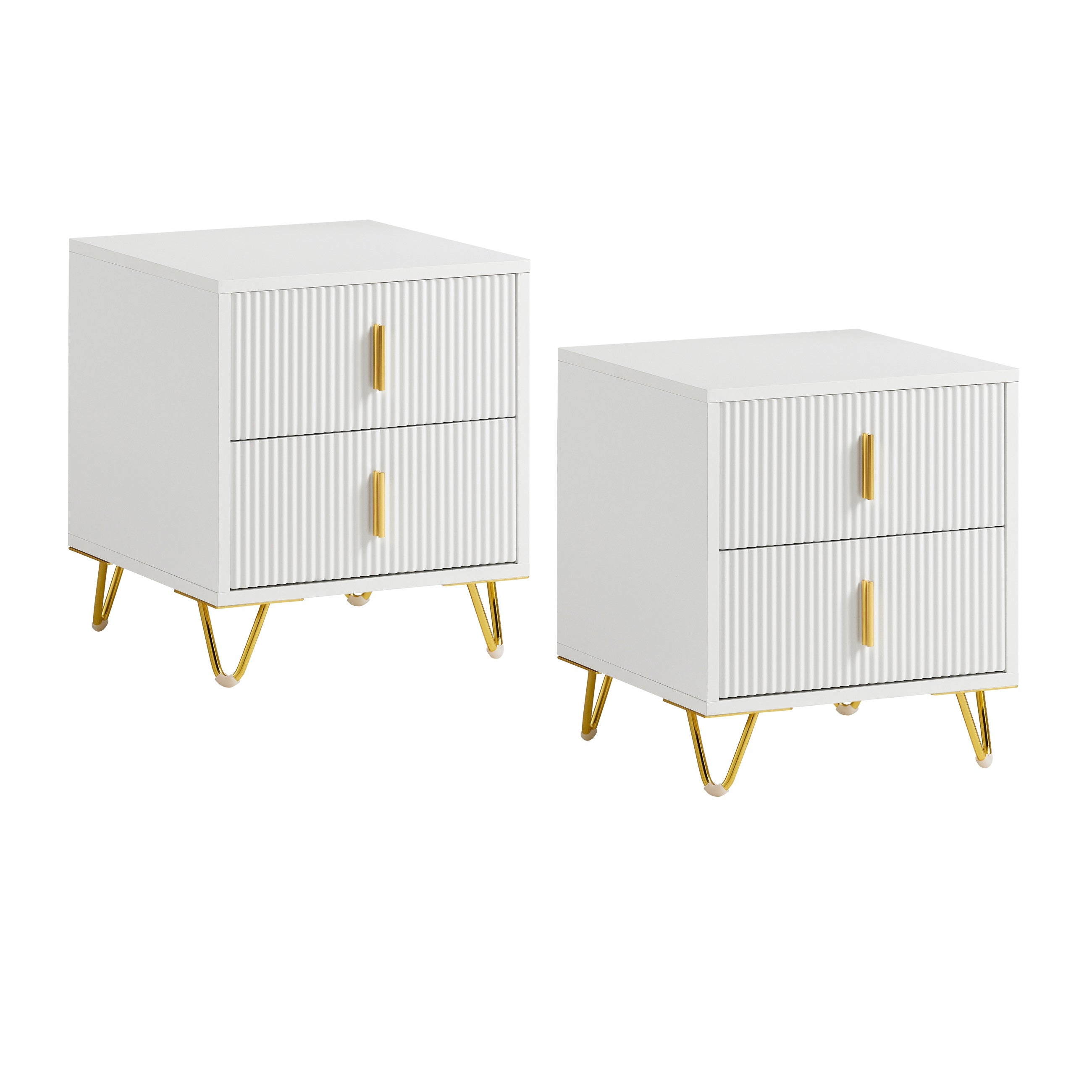 2 modernset öökappi 2 sahtliga, valge, 40 x 40 x 47 cm