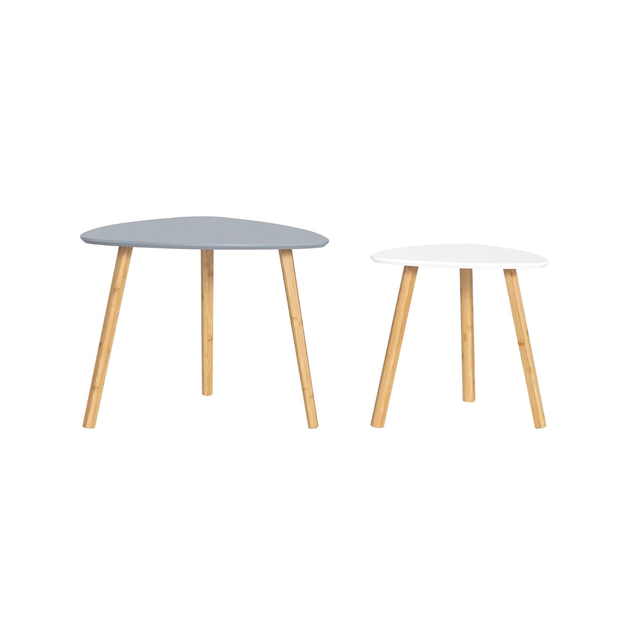 Diivanilaudade komplekt 2tk, valge/hall