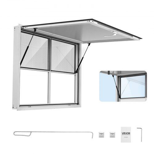 Müügiaken 1220 x 915 mm alumiiniumsulamist teenindusaken toidukärule, vihmaveekindel