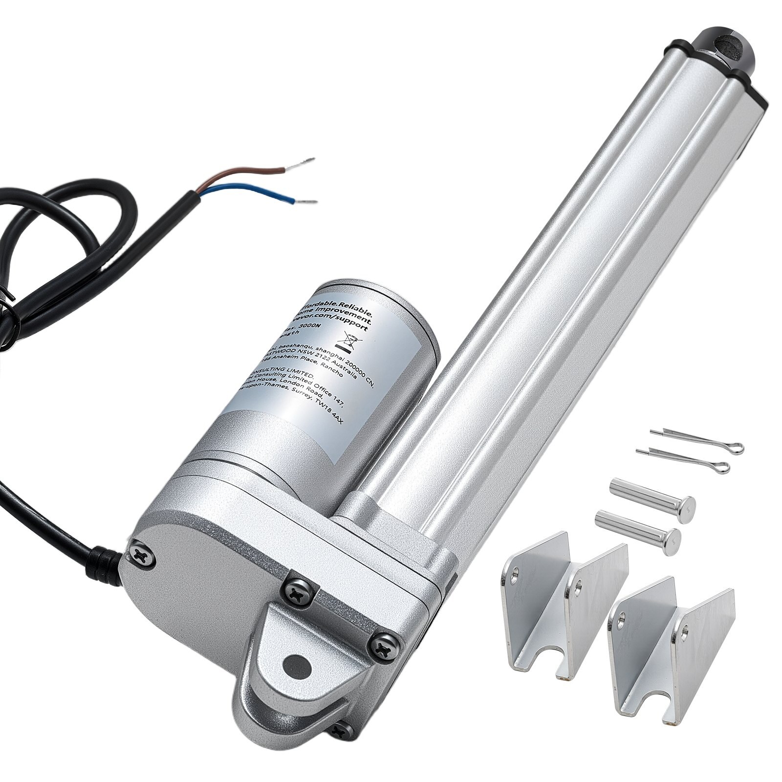 12 V lineaarajam, 203,2 mm käik, 306,2 kg/3000 N 5, tööstusmasinate ja ukseavajate jaoks