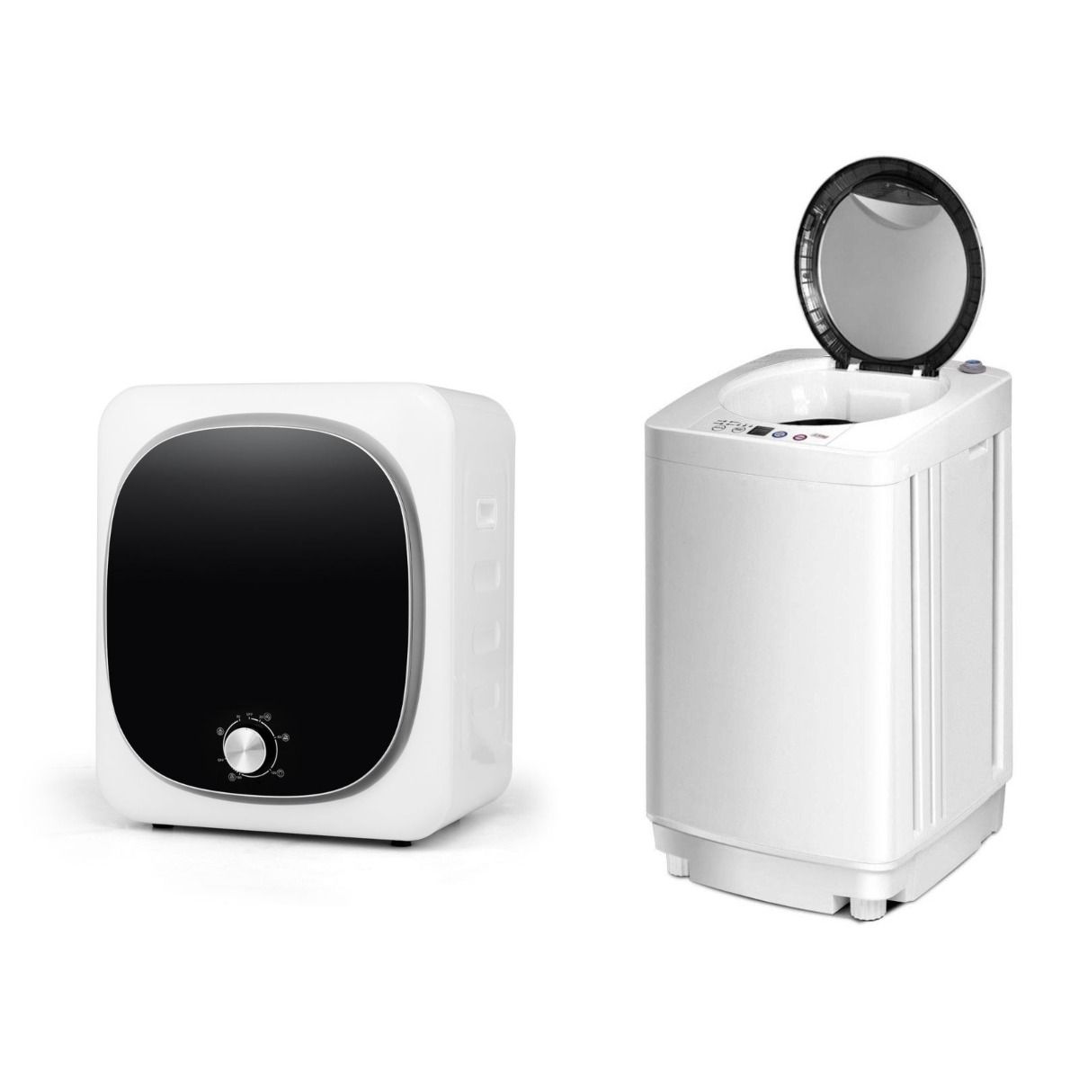 Minipesumasin + minikuivati ​​komplekt, täisautomaatne pesumasin, ventilatsiooniga kuivati, valge