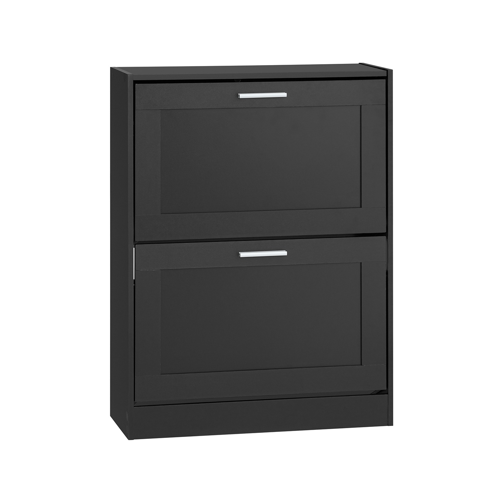 Jalanõudekapp ja jalanõuderiiul esikusse, 2 kaanega, must