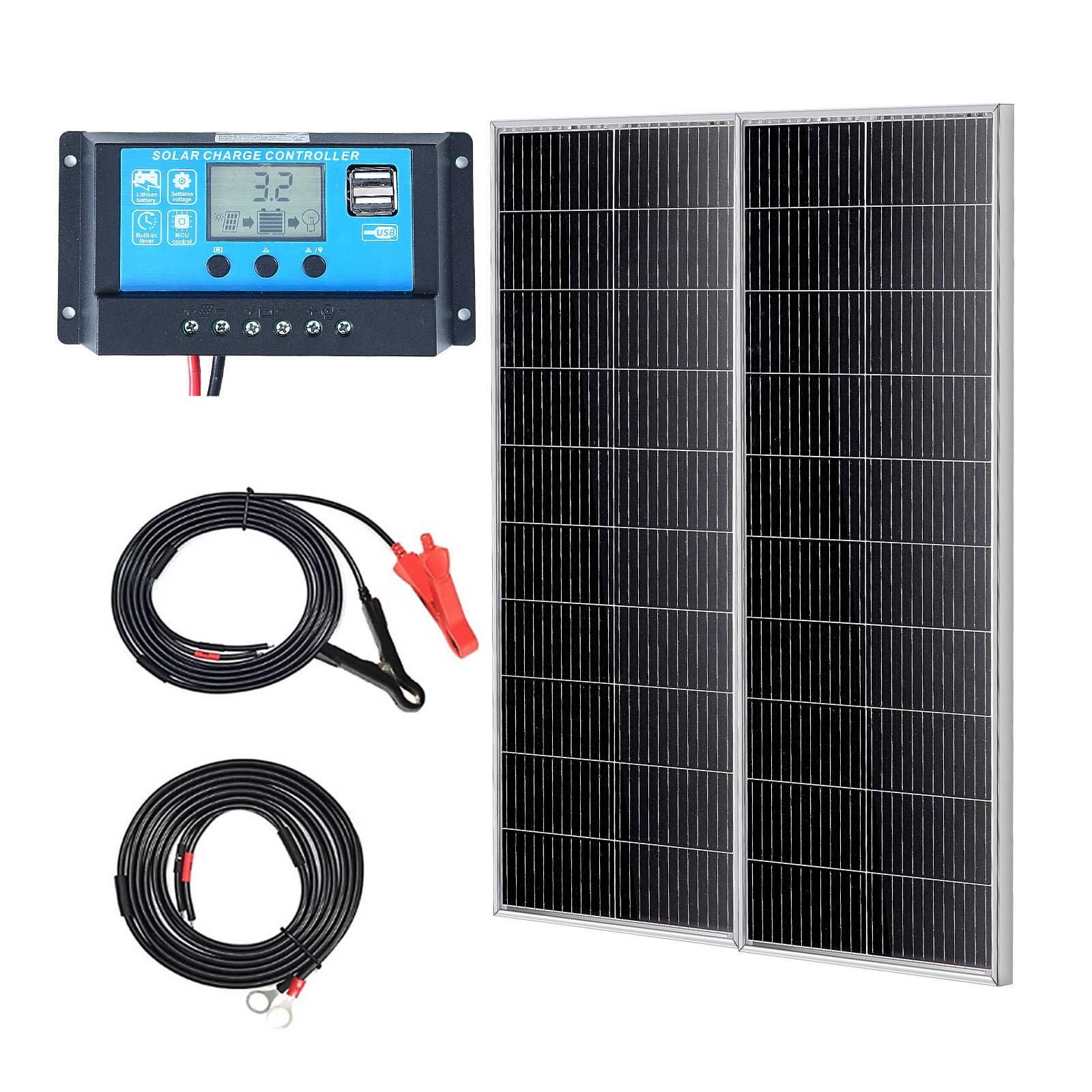 200W monokristalliline päikesepaneelide komplekt, paatidele