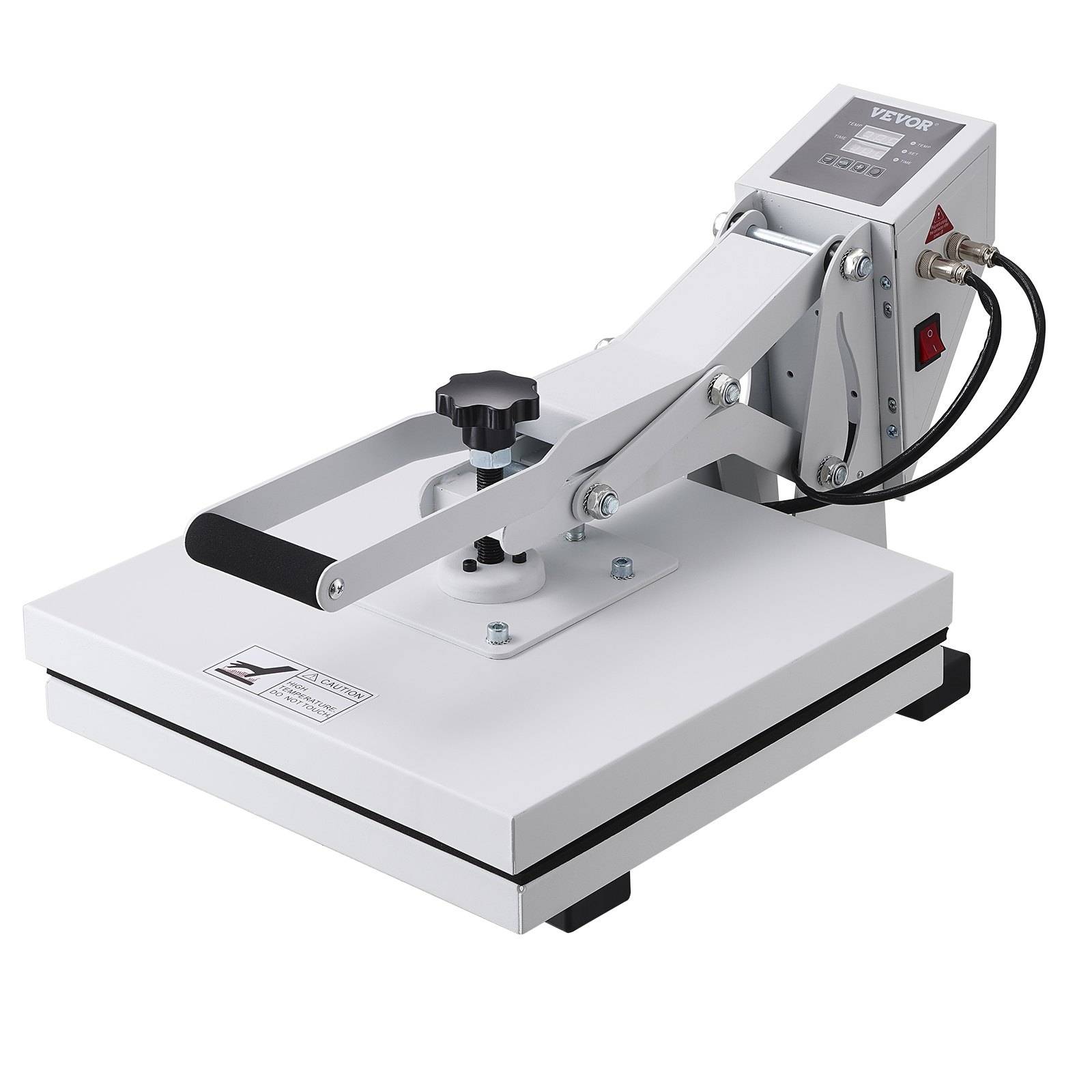 Lihtsalt kasutatav digitaalne kõrgsurvetermopress särkidele ja termosiirdevinüülile, 38 × 38 cm, kiire kuumutus ja tööstuskvaliteediga sublimatsioontrükk, valge