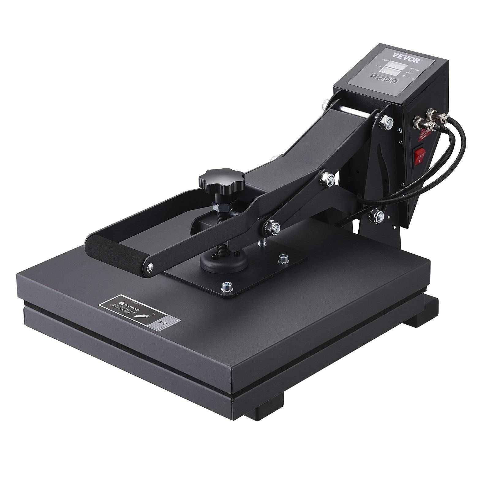 Digitaalne kõrgsurvetermopress särkidele ja termosiirdevinüülile, 38 × 38 cm, kiire ühtlane kuumutus ja tööstuskvaliteediga sublimatsioontrükk, must