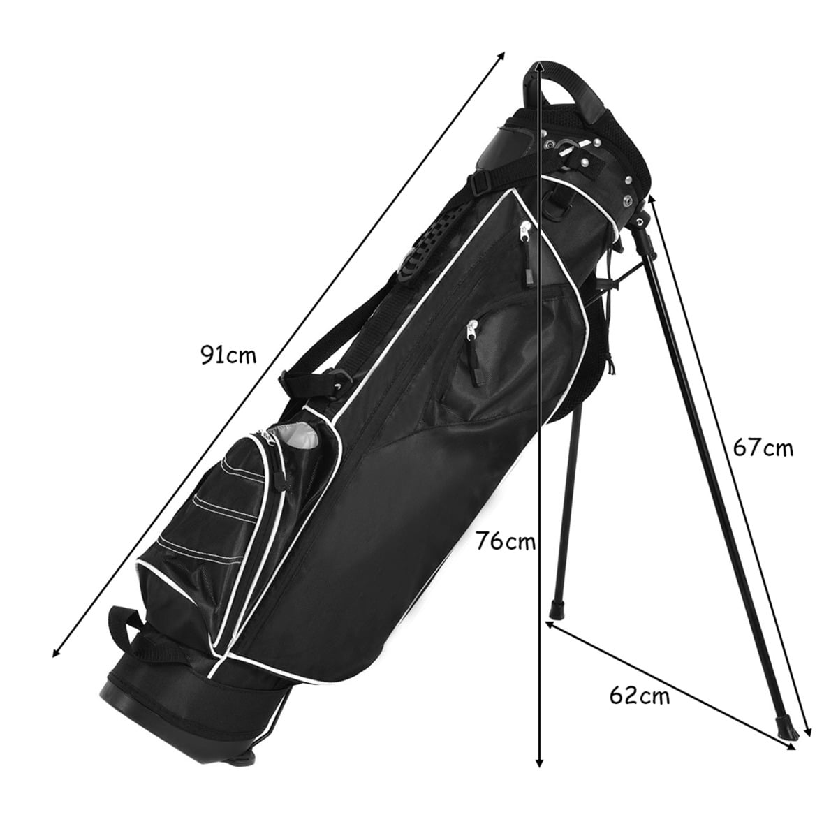 Professionaalne jalgadega golfigott (9-tolline kanderihma ja kattega) must