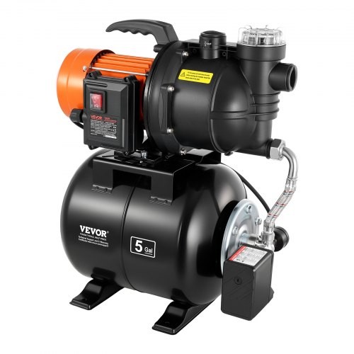 1100W madalkaevupump survepaagiga, 5300 l/h, niisutusjoapump 19-liitrise paagiga, filter, tagasilöögiklapp, automaatne veetõstesüsteem, 1,4-2,8 bar rõhulüliti, koduaeda ja muruniidukile
