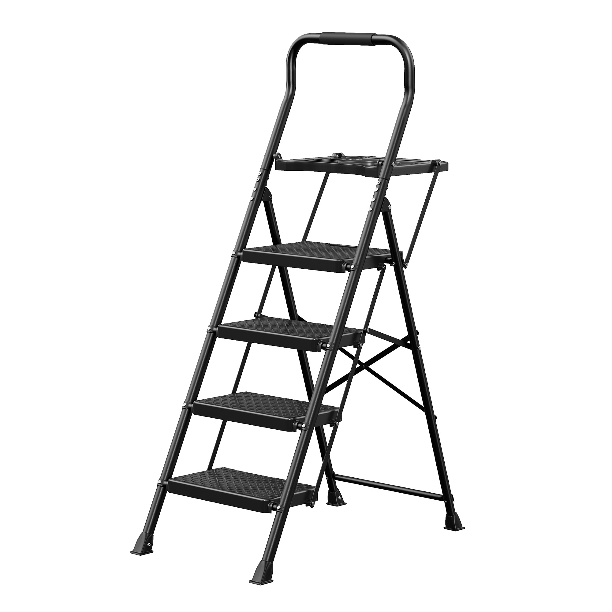 Kokkupandav astmeredel, terasest, must