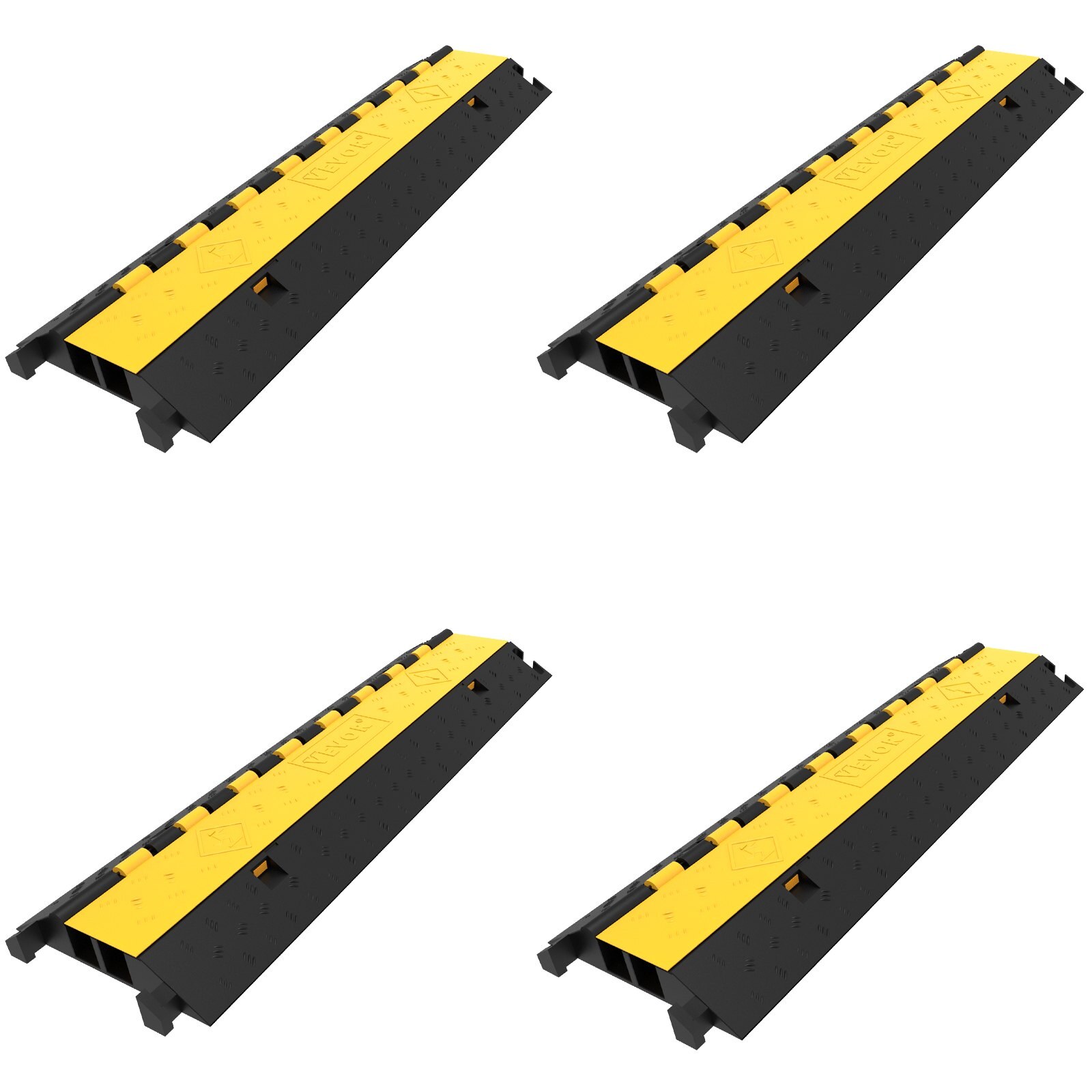 4 Tk kummist kaablikaitset kaldteele, 103x25,5x5 cm, 2 kanalit