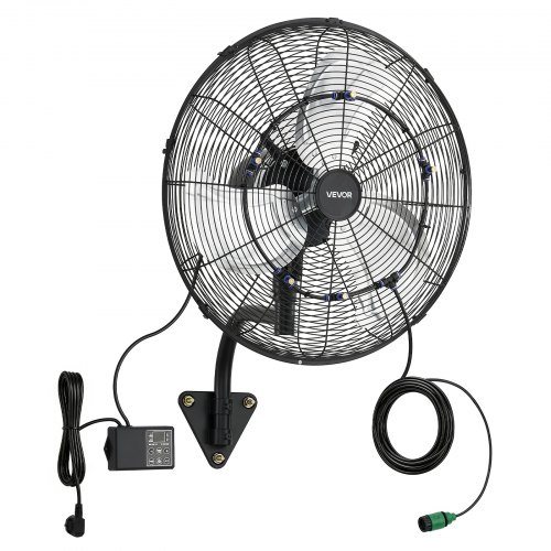 Seinale kinnitatav ventilaator, 505 mm seinale kinnitatav rippuv ventilaator võnkuva ja udu tekitava funktsiooniga, kaugjuhtimispult, IP44-reitinguga, 3 kiirust, 18-tunnine taimer, temperatuuri reguleerimine, võimas tööstusesse, ärihoonetesse, garaaži, tö