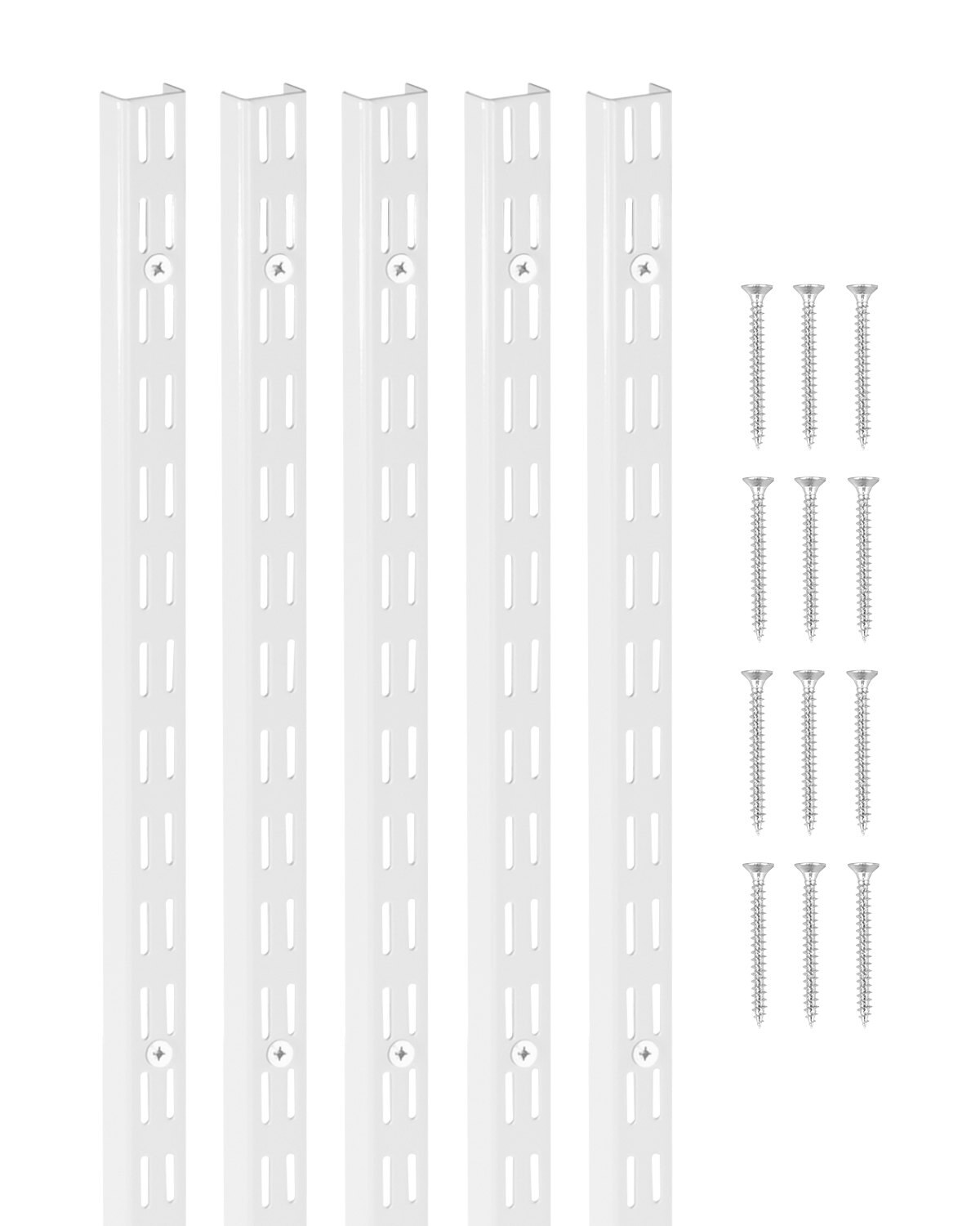 Riiulipilaster, 1,5 m 5-pakend, kahe rööpaga püstine seinariiulisüsteem