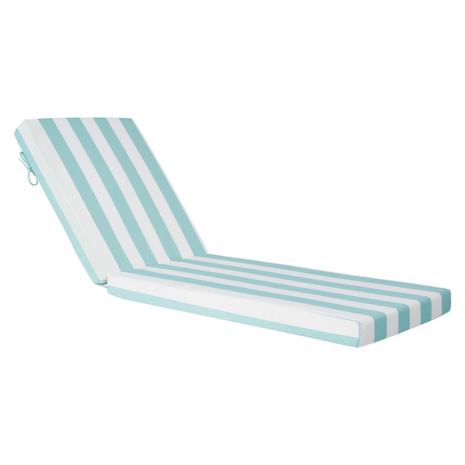 Veekindlad pleekimiskindlad lamamistoolipadjad, 2 tk, 203 × 66 × 9,8 cm, kinnituspaelad, õue, terrassile ja basseini äärde, rohelise-valgetriibuline
